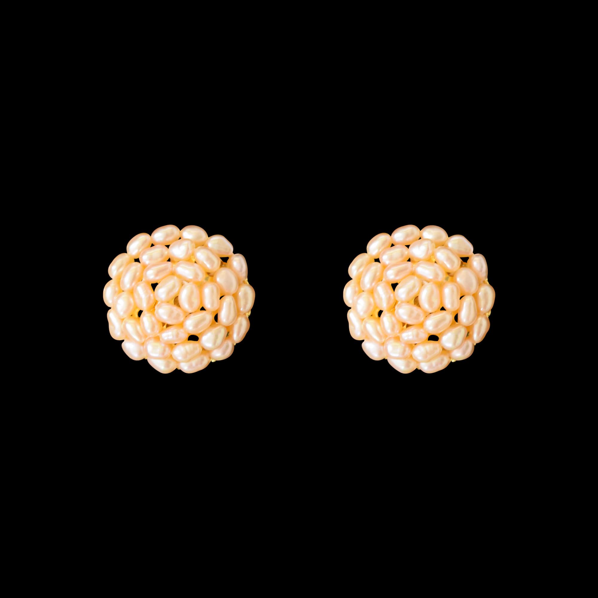Large Pearl Studs in Pink Rice Pearls