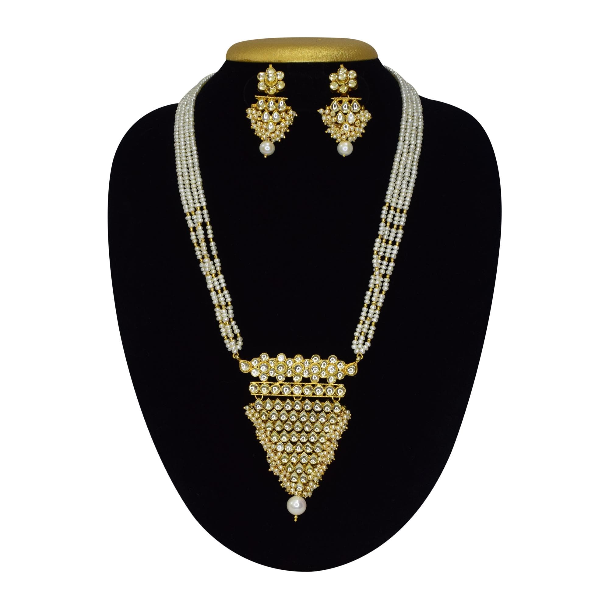 4 Lines Seed Pearl Wedding Necklace Set