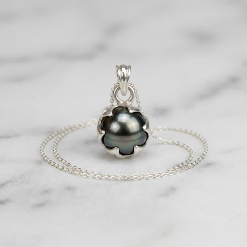 Tahitian Pearl Pendant in 925 Silver for Him & Her - Image 3