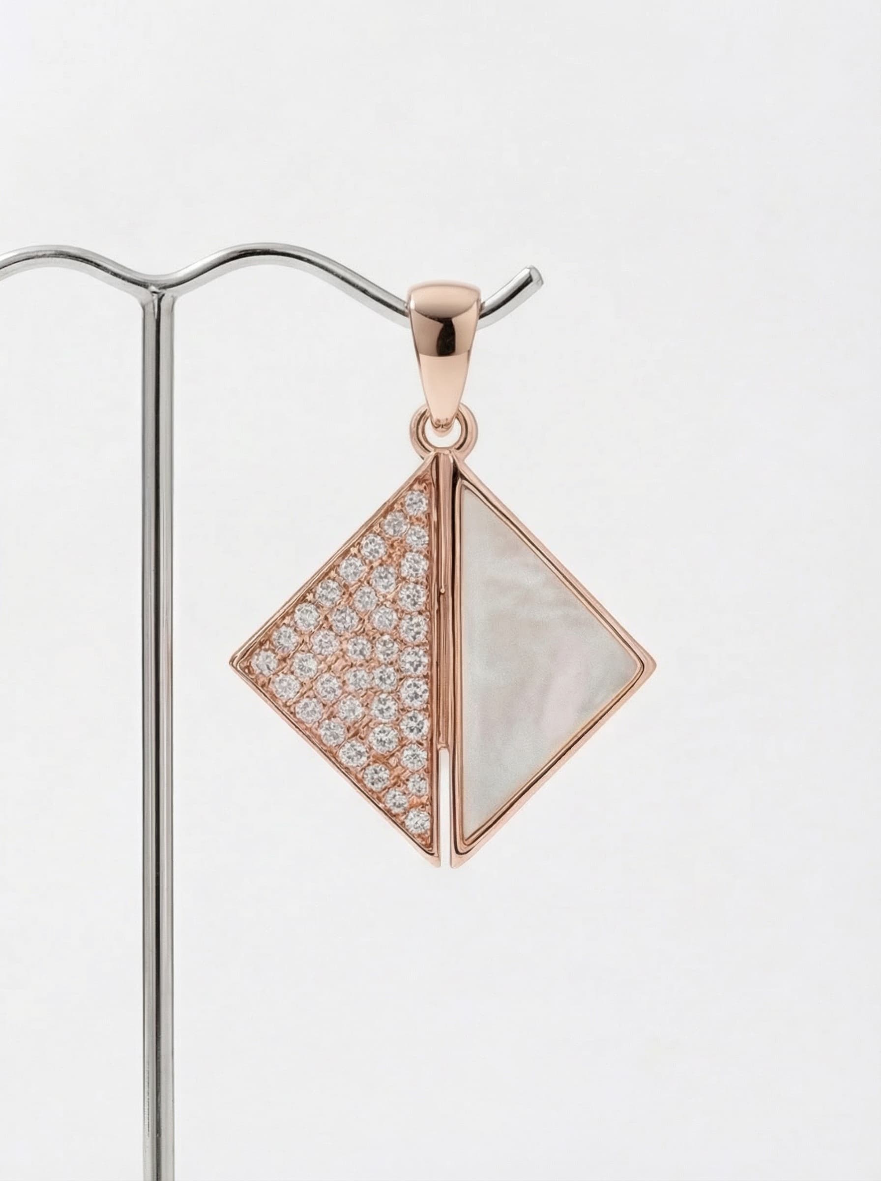 The Facet Set — Mother of Pearl Pendant & Earrings - Image 2
