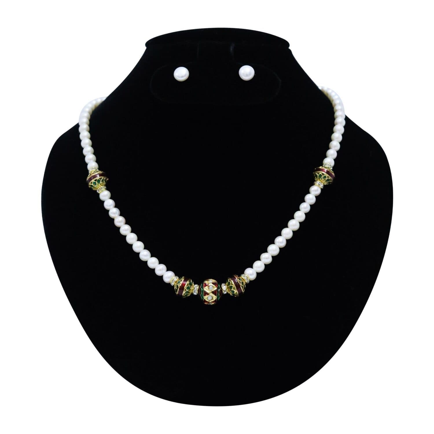 Meenakari in pearl jewellery from Pure Pearls