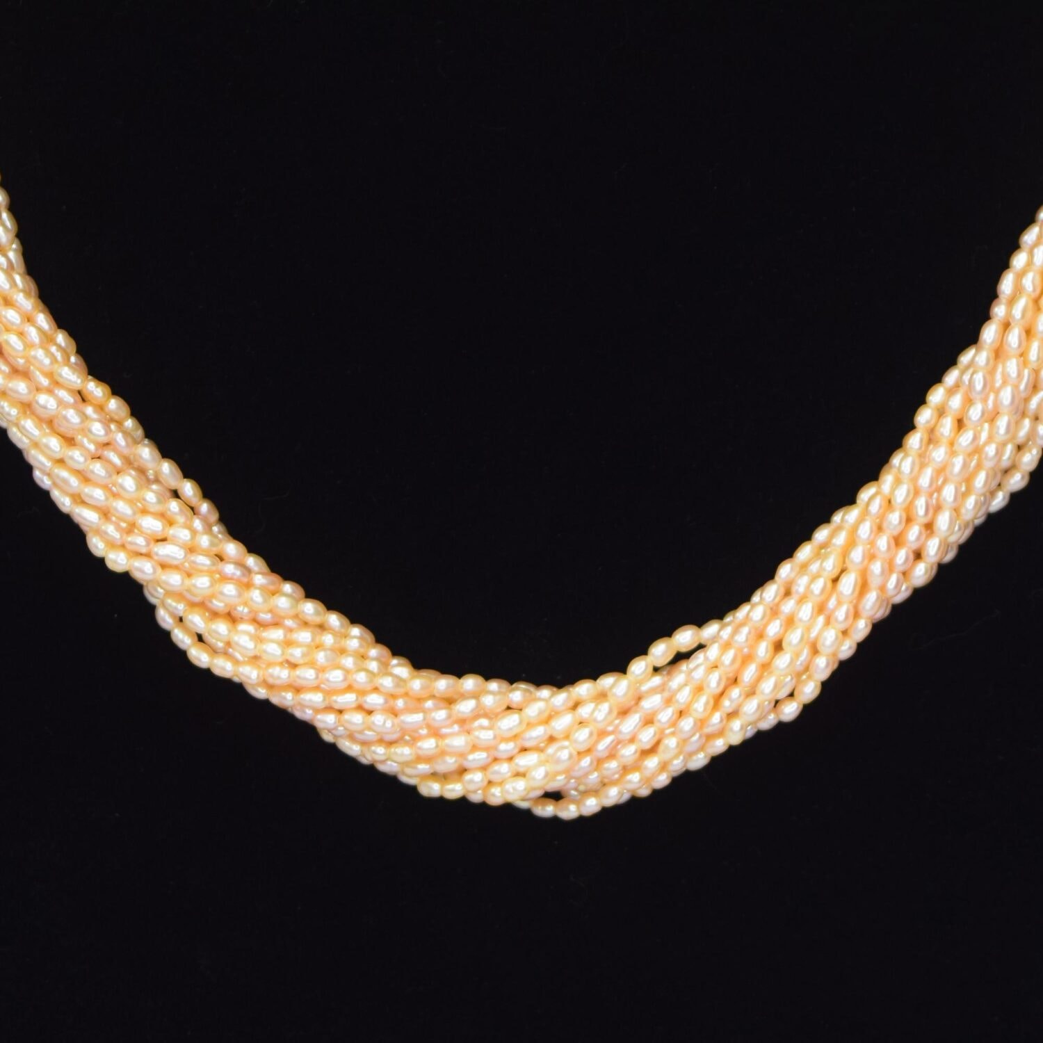 Radiant & Lavish 15 Strands Peach Rice Pearls Mala - Image 3
