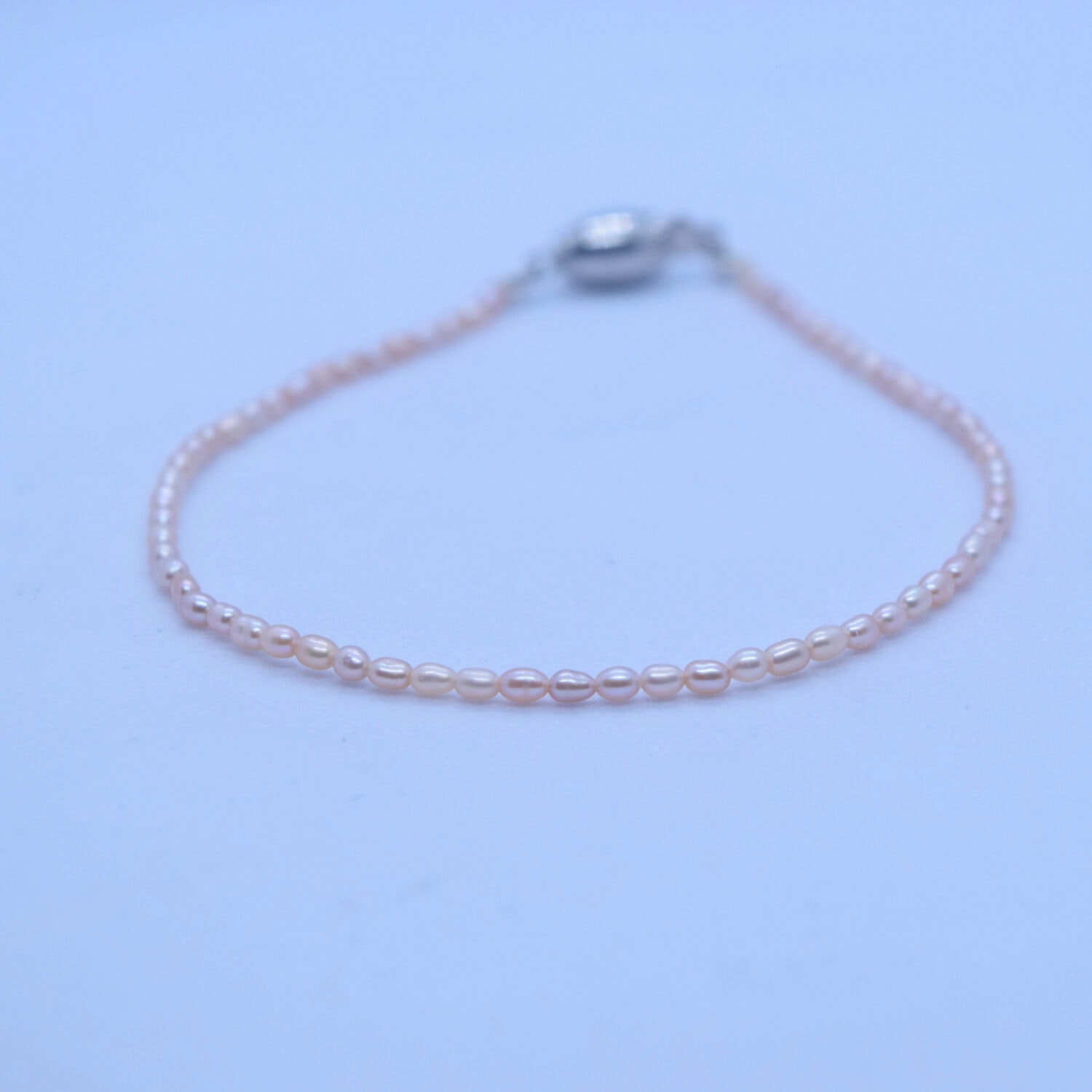 Cute & Dainty 2mm Pink Rice Pearls Bracelet