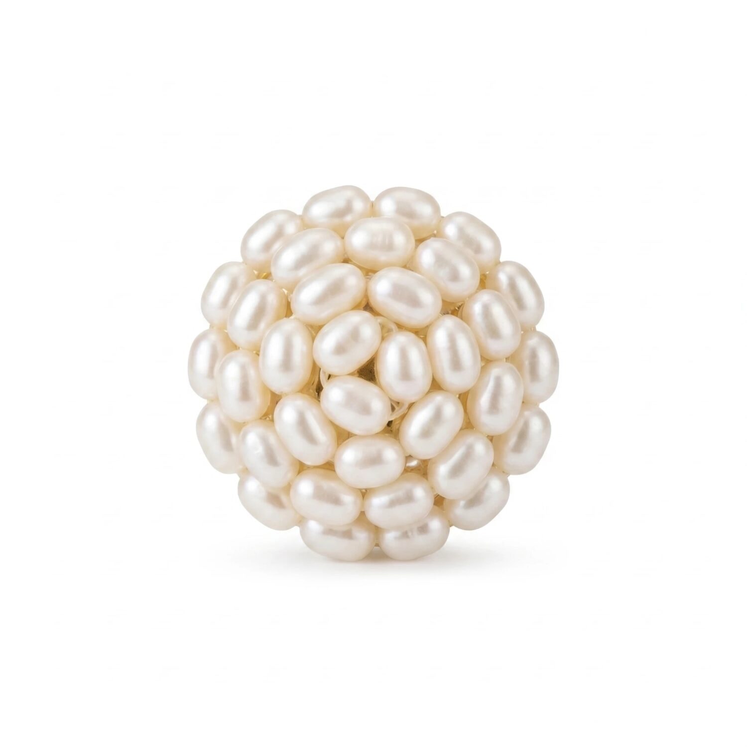 White Rice Pearl Cluster Studs - Image 2