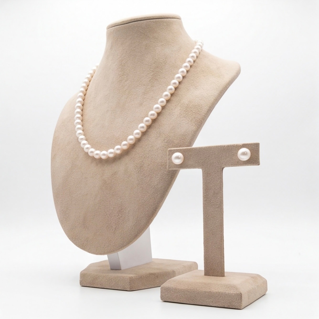 The Snowline Pearl Necklace Set (16-18") | 7mm Round Pearls - Image 6
