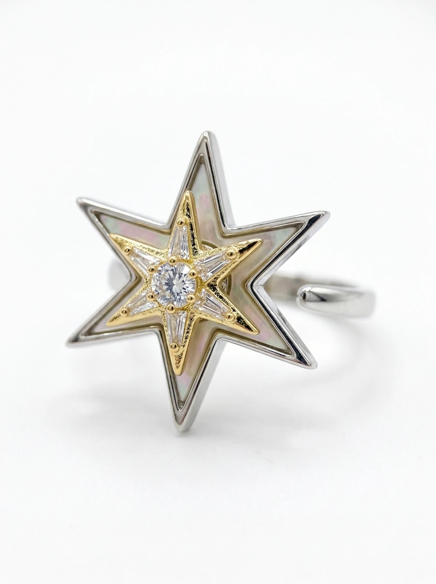 The Polaris Star Mother of Pearl Ring