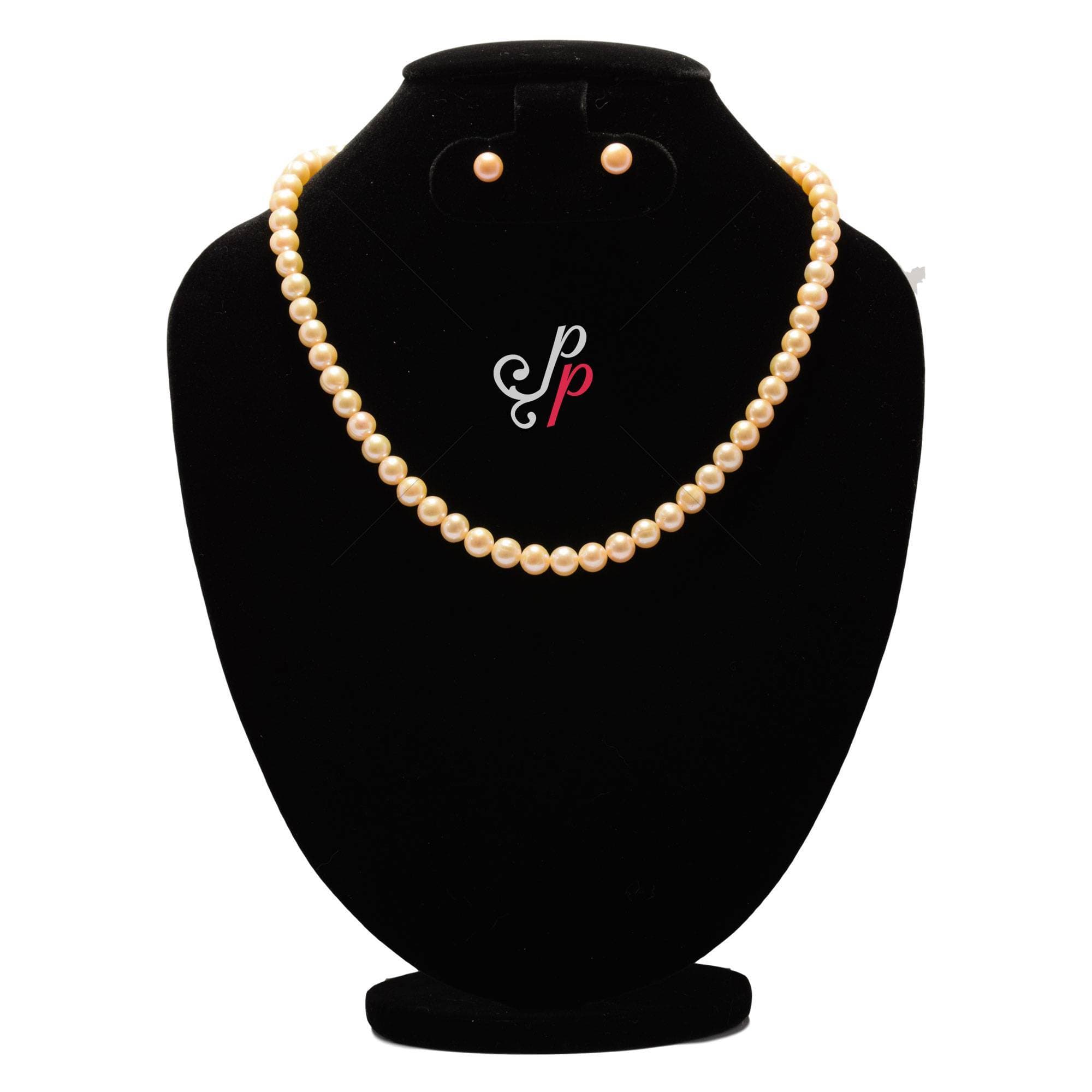 8mm Round Plain Pink Pearl Necklace Sets in AAA Quality Pearls (Single Strand) - Image 3