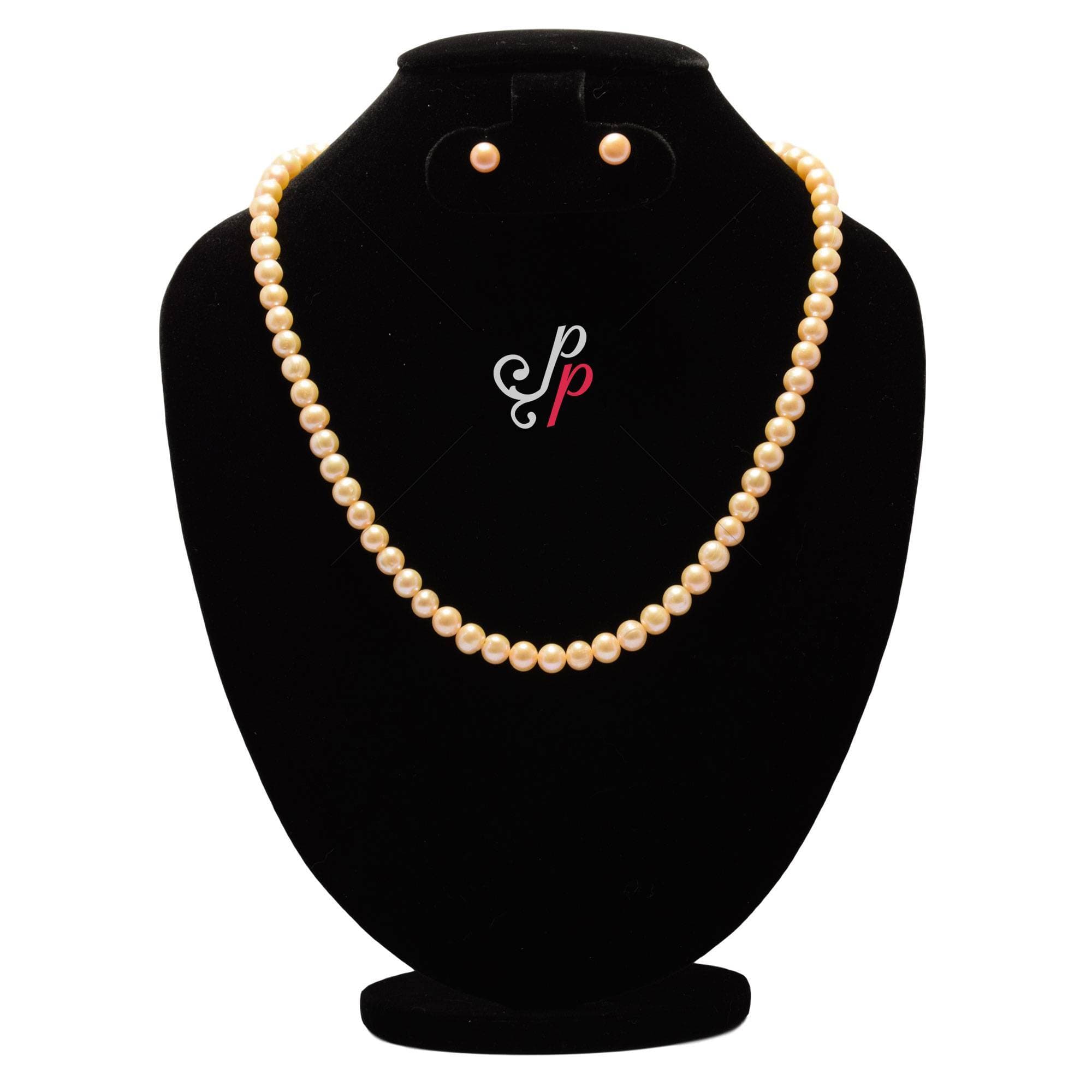 8mm Round Plain Pink Pearl Necklace Sets in AAA Quality Pearls (Single Strand) - Image 4