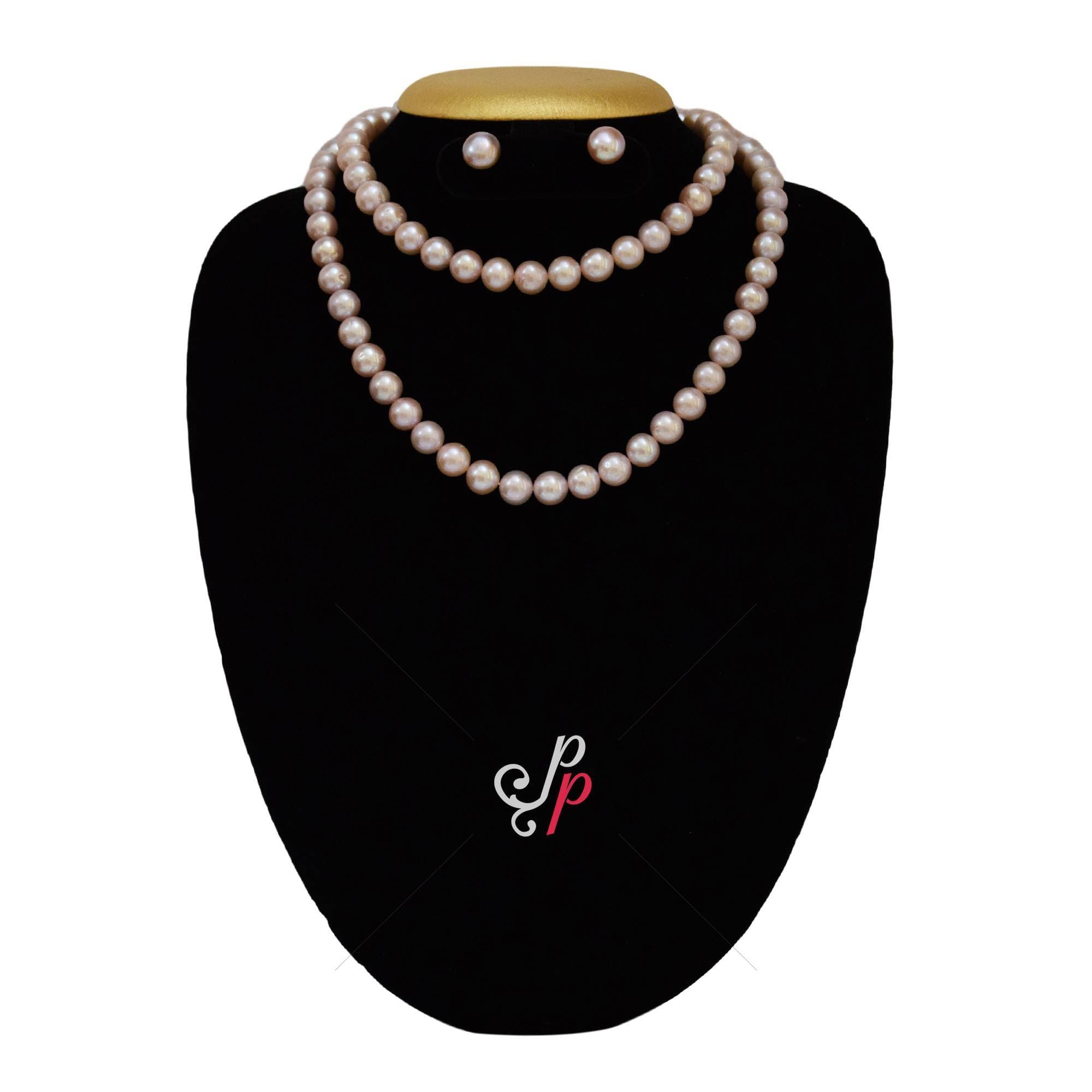 32 Inches Long - Dark Pink - Lavendar Pearl Necklace in 11mm pearls - Image 3