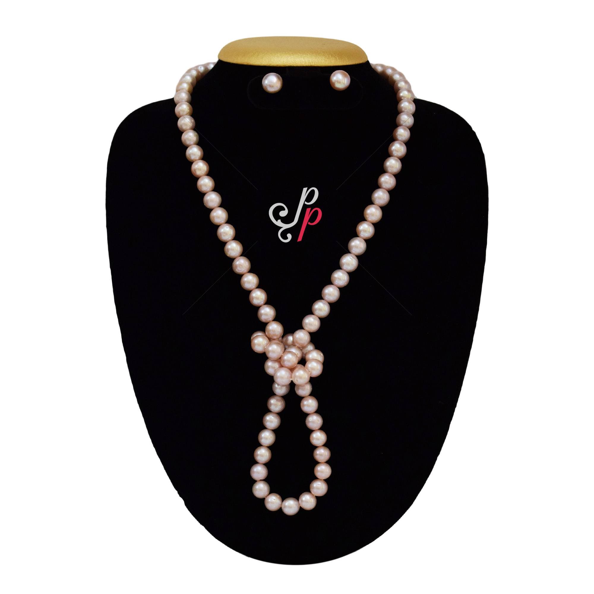 32 Inches Long - Dark Pink - Lavendar Pearl Necklace in 11mm pearls - Image 4