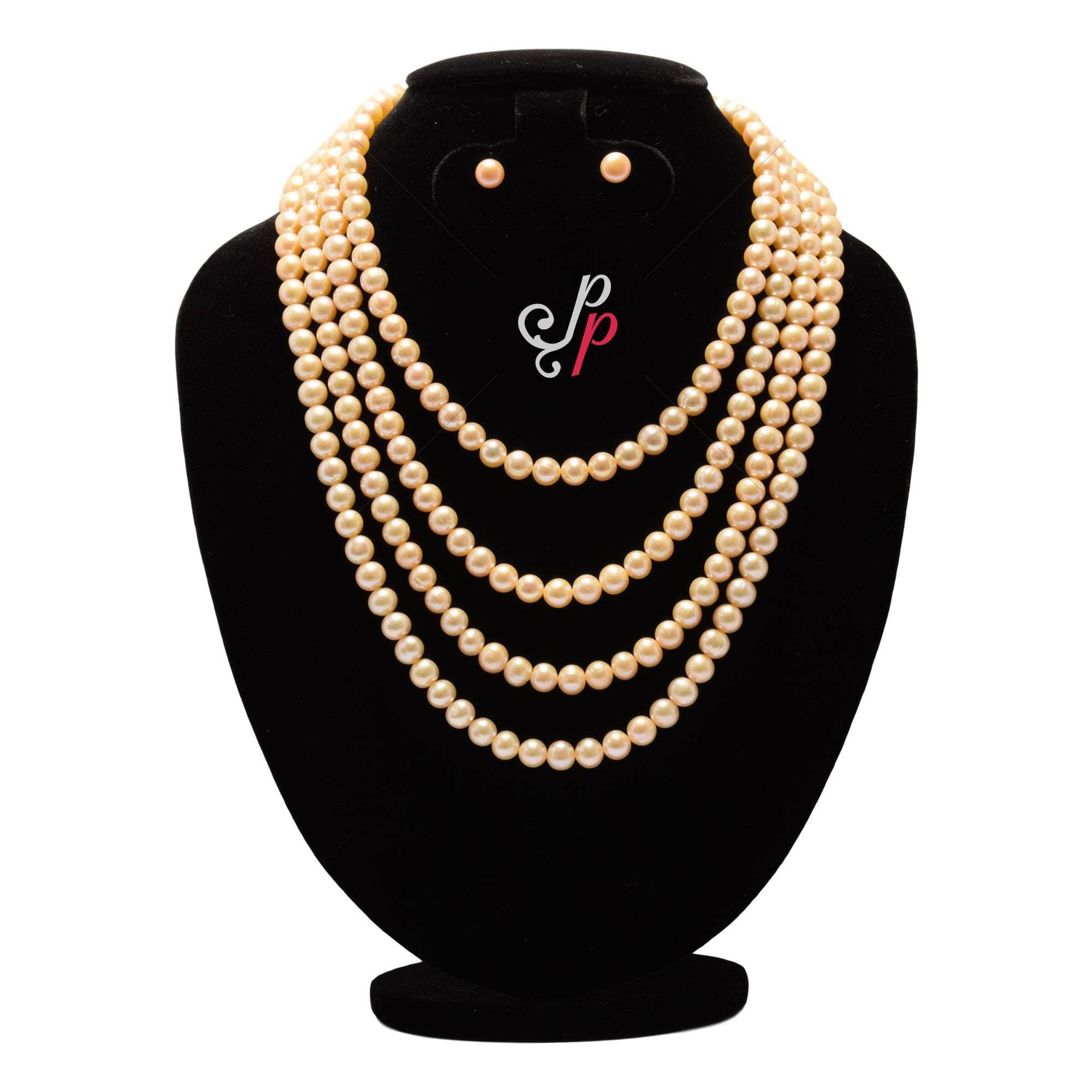 8mm Round Plain Pink Pearl Necklace Sets in AAA Quality Pearls (Single Strand) - Image 7