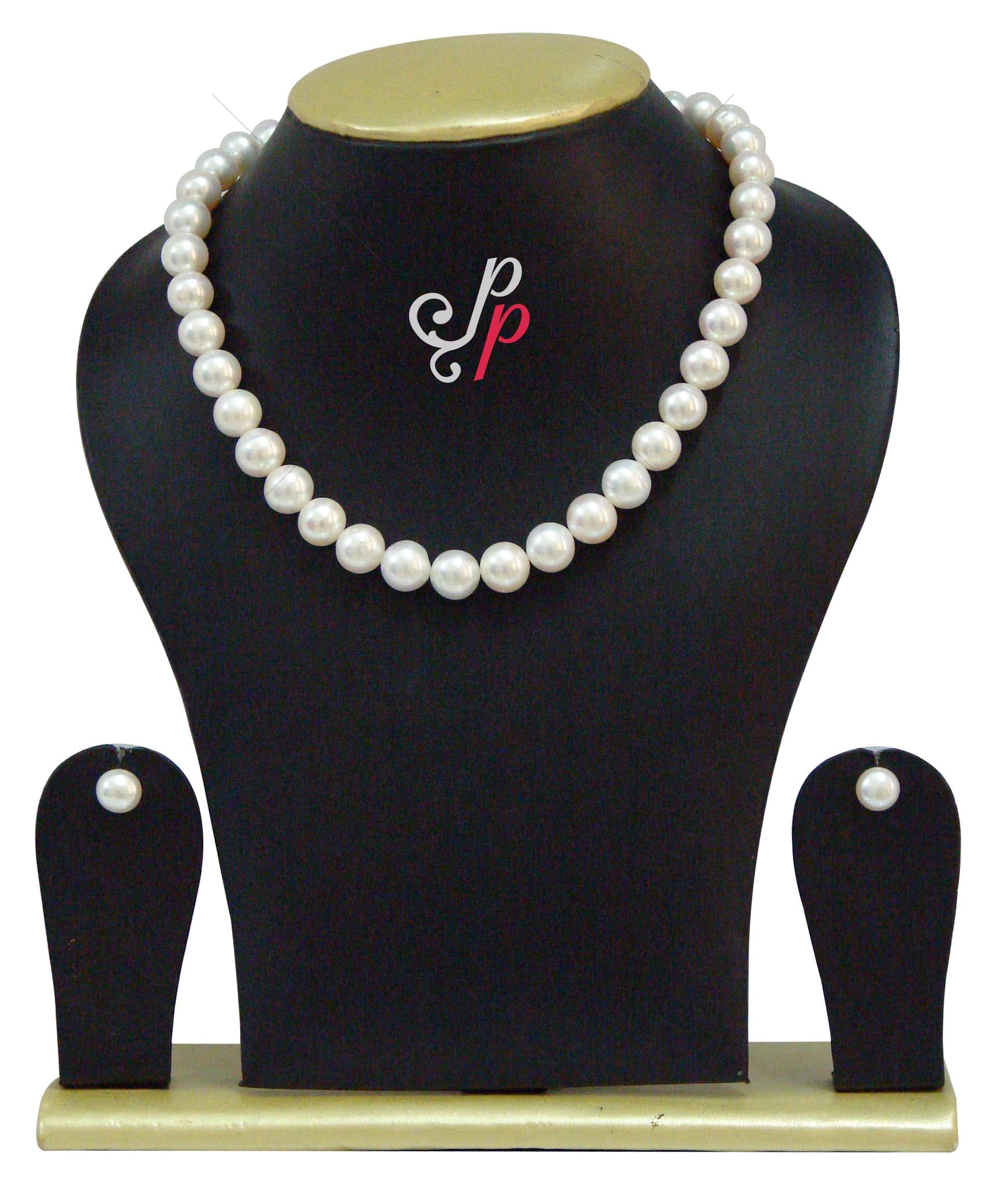 White Pearl Set in 11mm Round Pearls - AAA Quality
