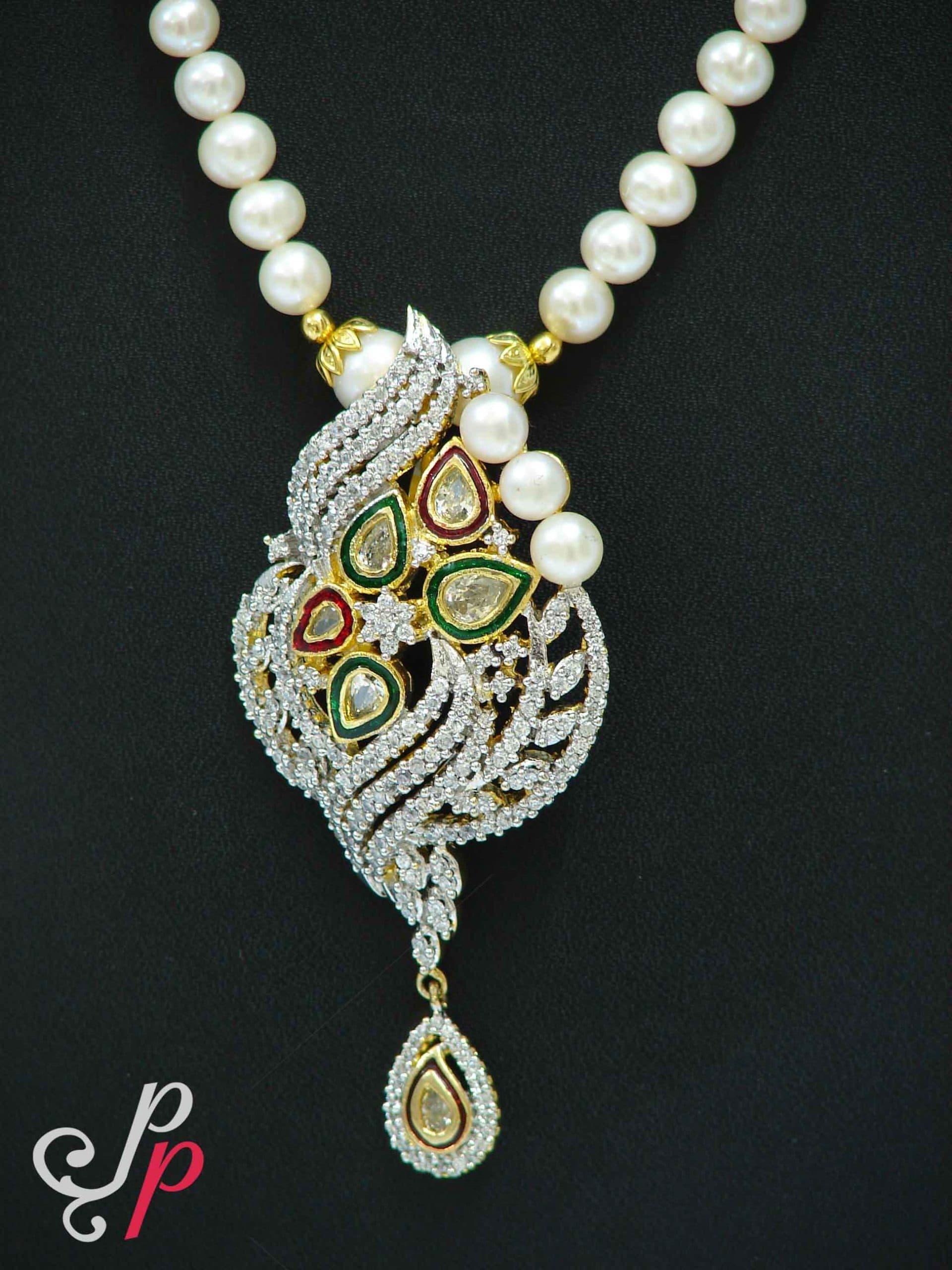 Extremely elegance - Pearl necklace set in fusion pendant - Image 3