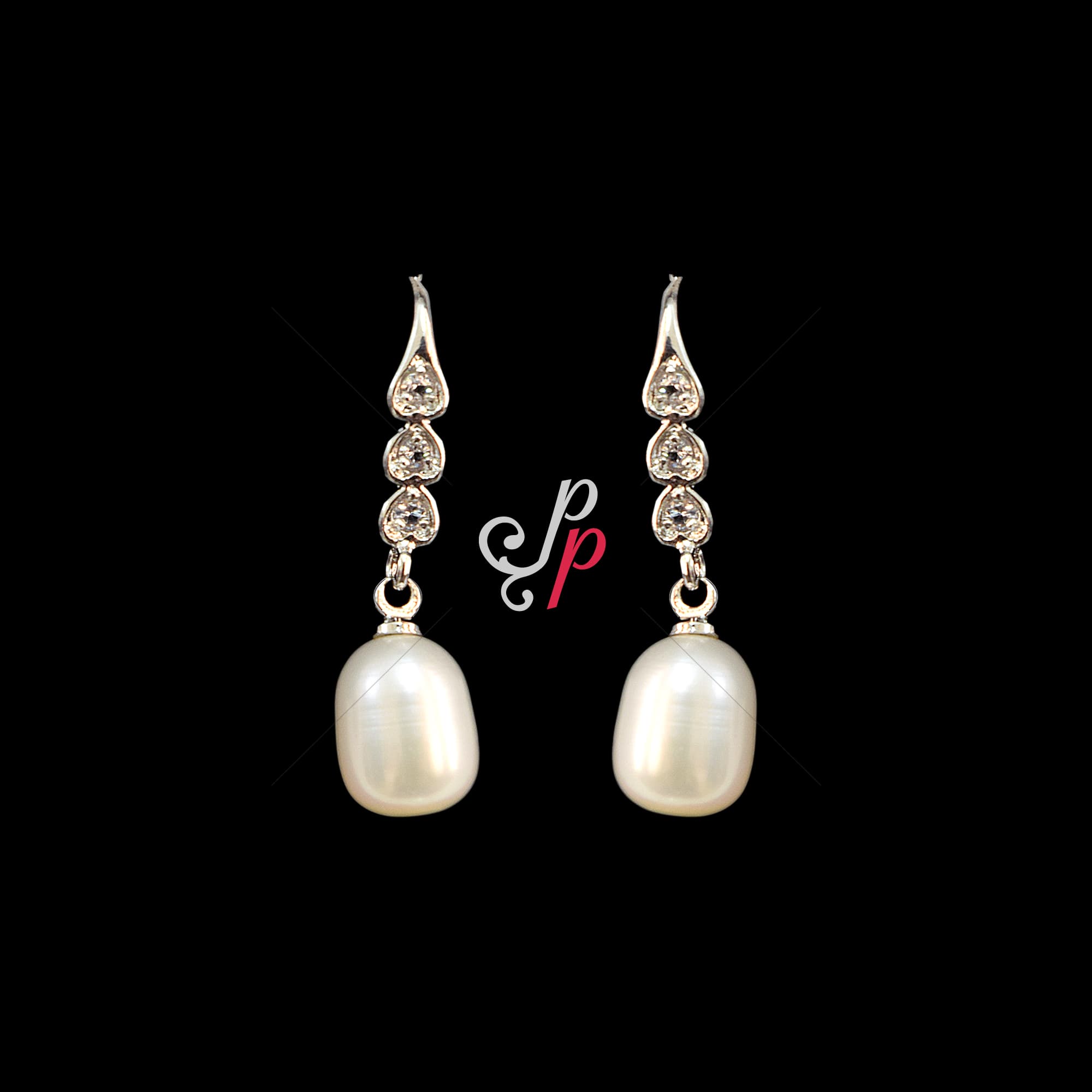 Fancy Pearl Hangings in White Pearls - Image 3