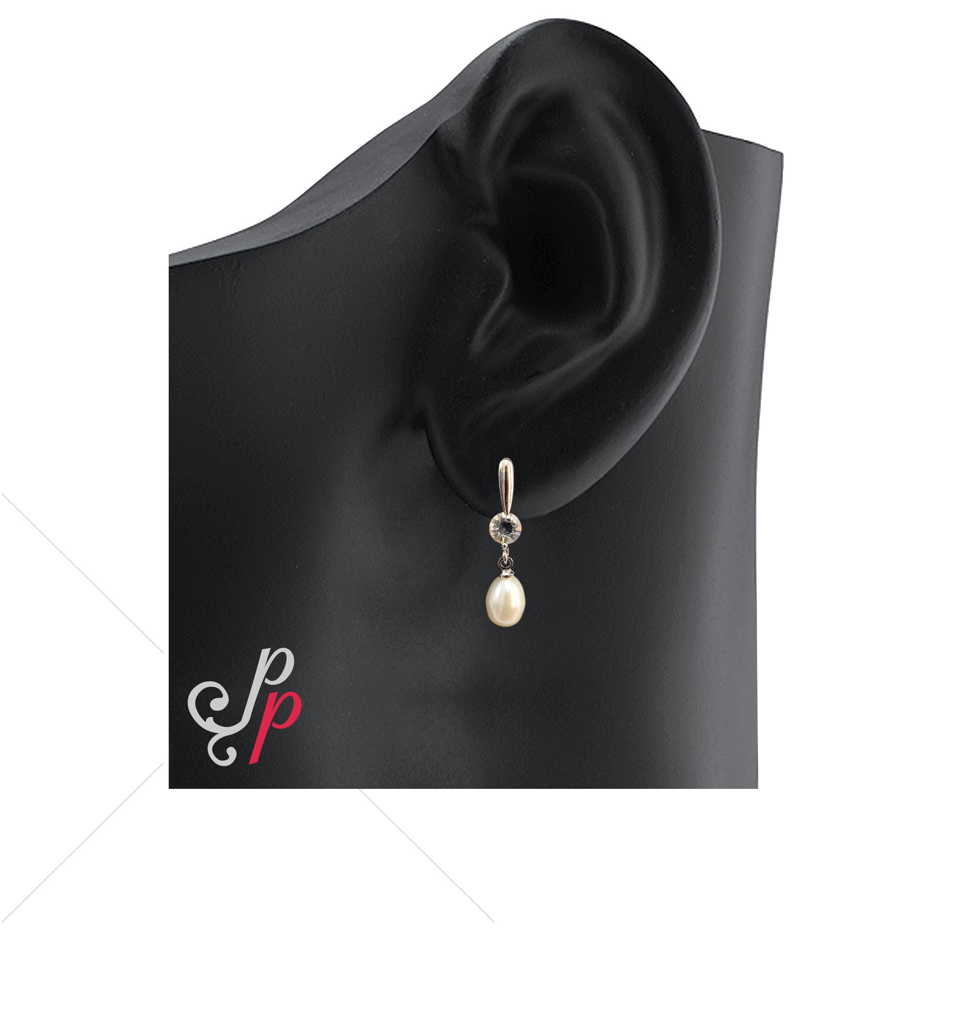 Pearl Hangings in White Pearls and American Diamonds - Image 2