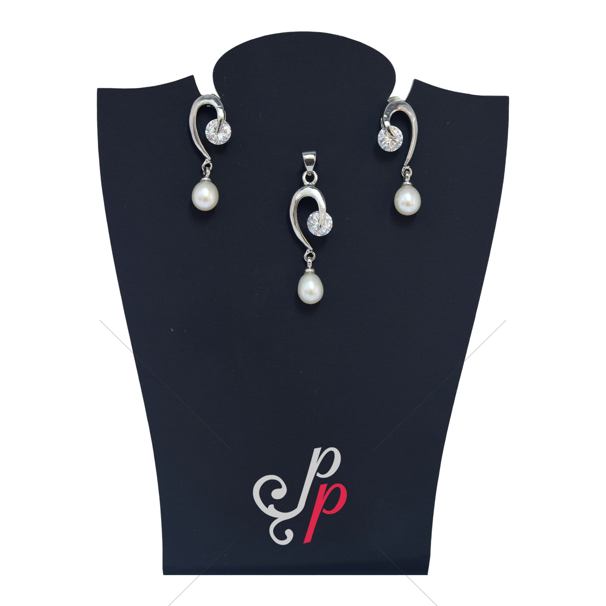 Stunning Pearl Pendant Set made in Korean White Metal