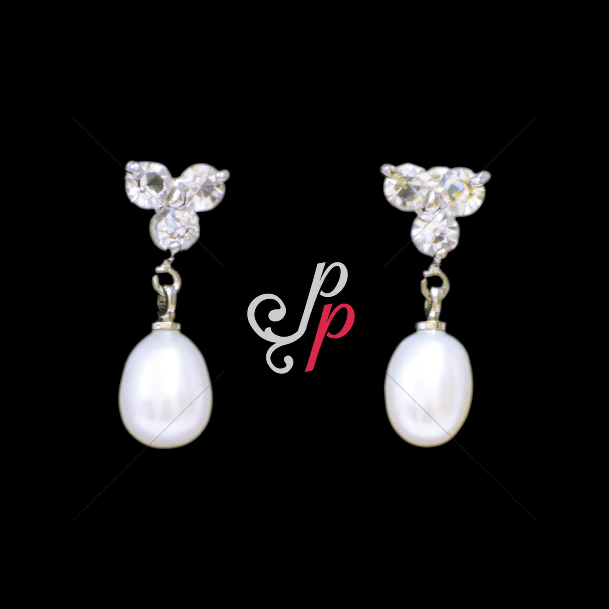 Stylish pearl hangings in american diamonds - Image 2