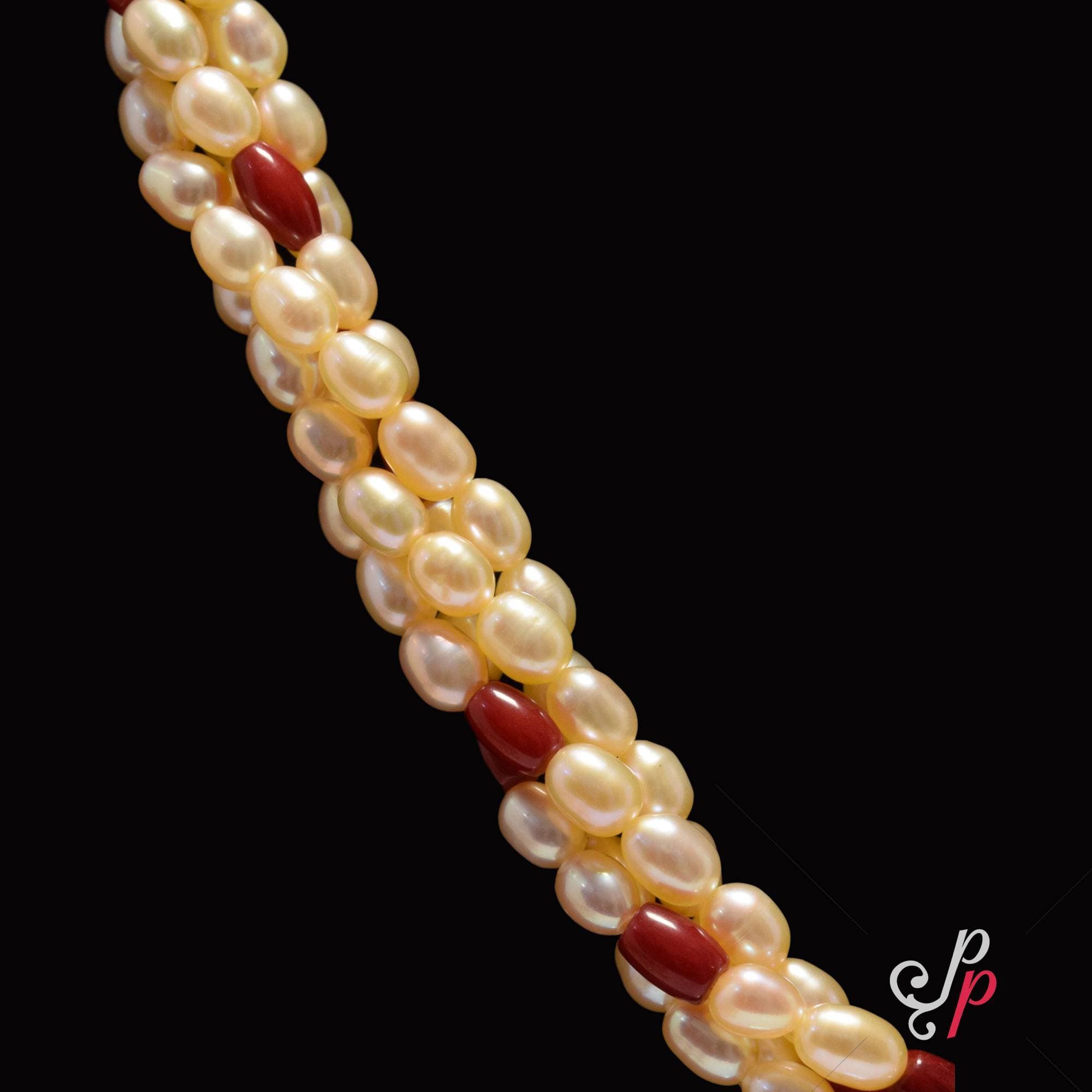 Twisted Pearl Necklace Set In Pink Pearls and Corals - Image 3