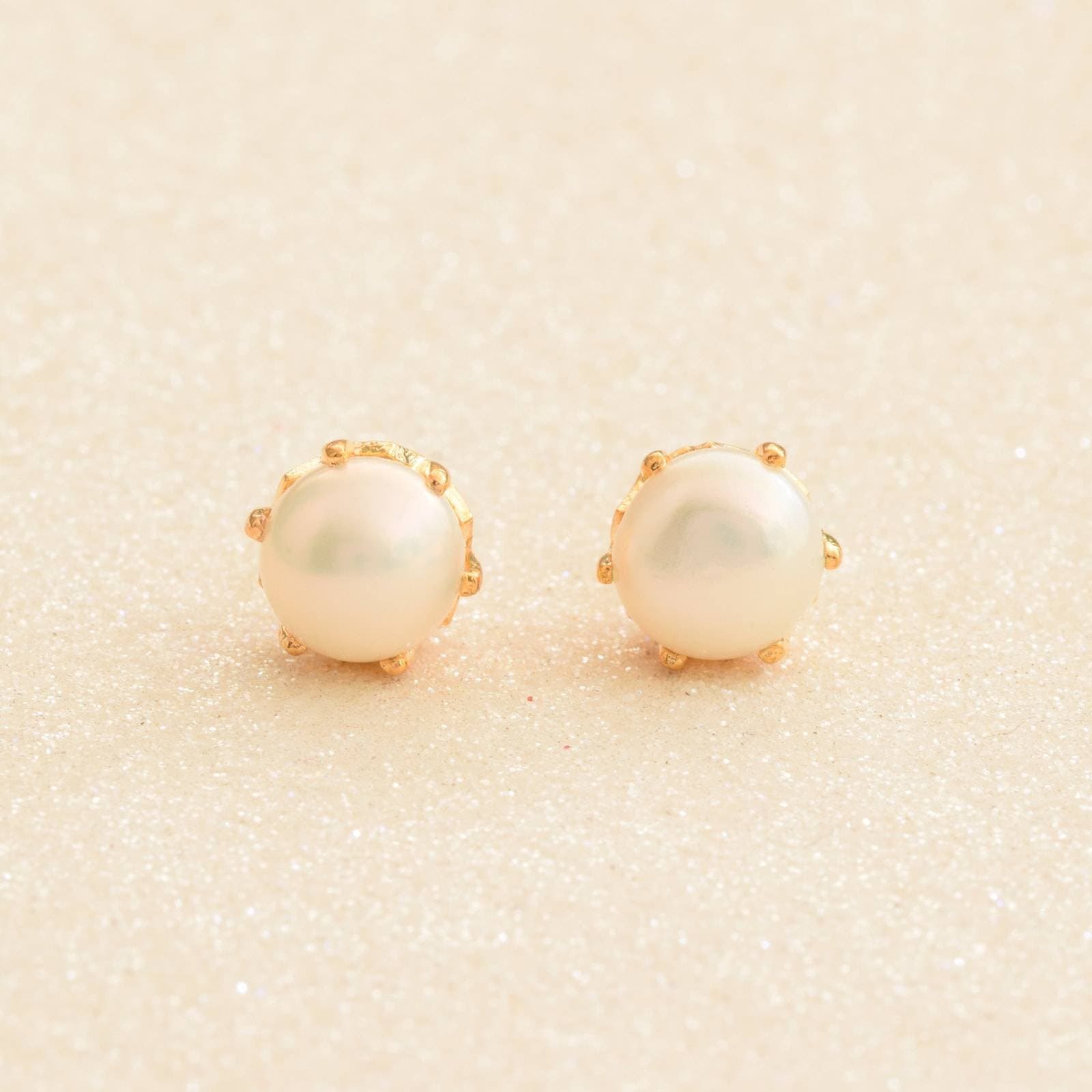 Rich and Traditional Pearl Studs Just like the ones made in Gold - Image 4