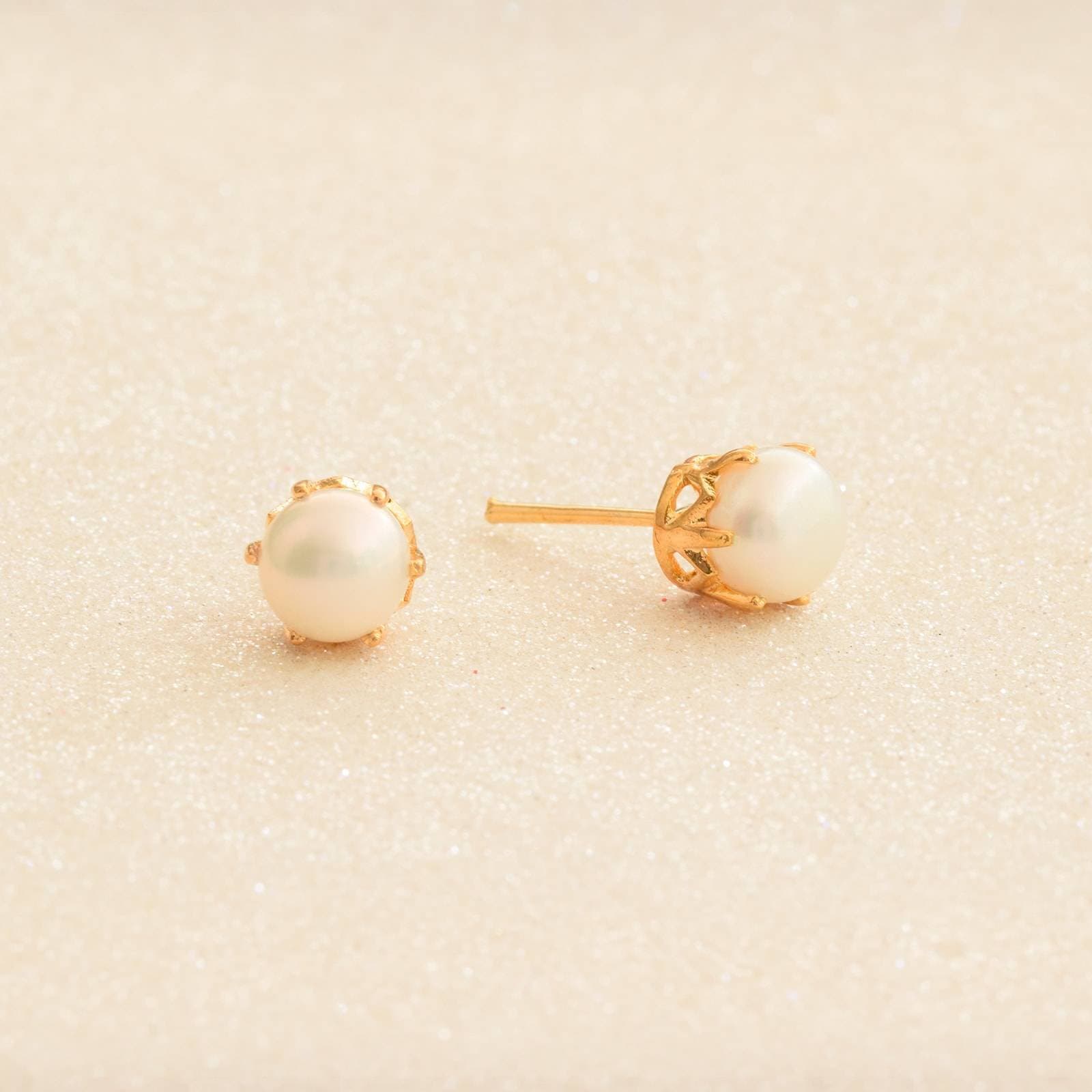 Rich and Traditional Pearl Studs Just like the ones made in Gold - Image 3