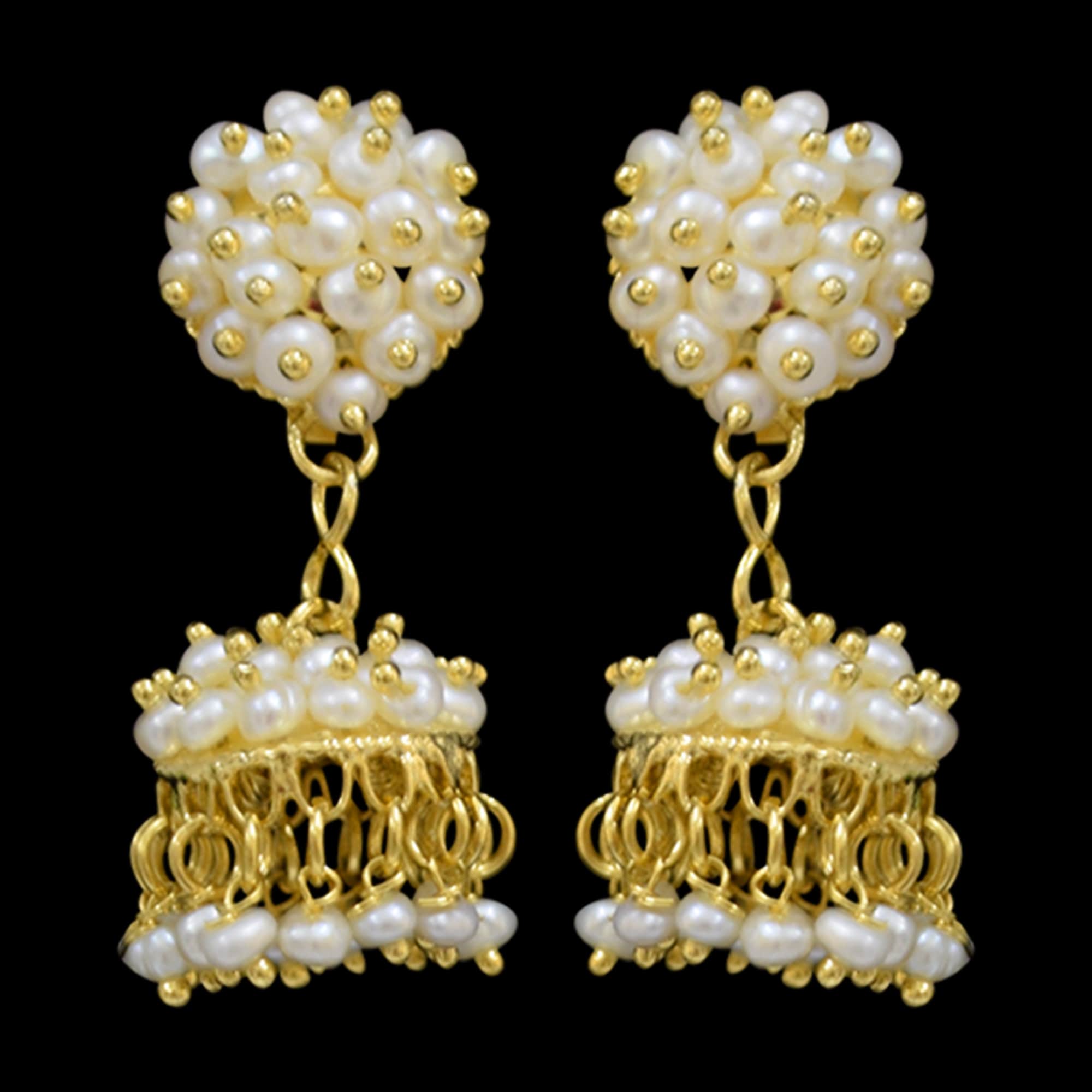 Beautiful traditional seed pearl jhumkas