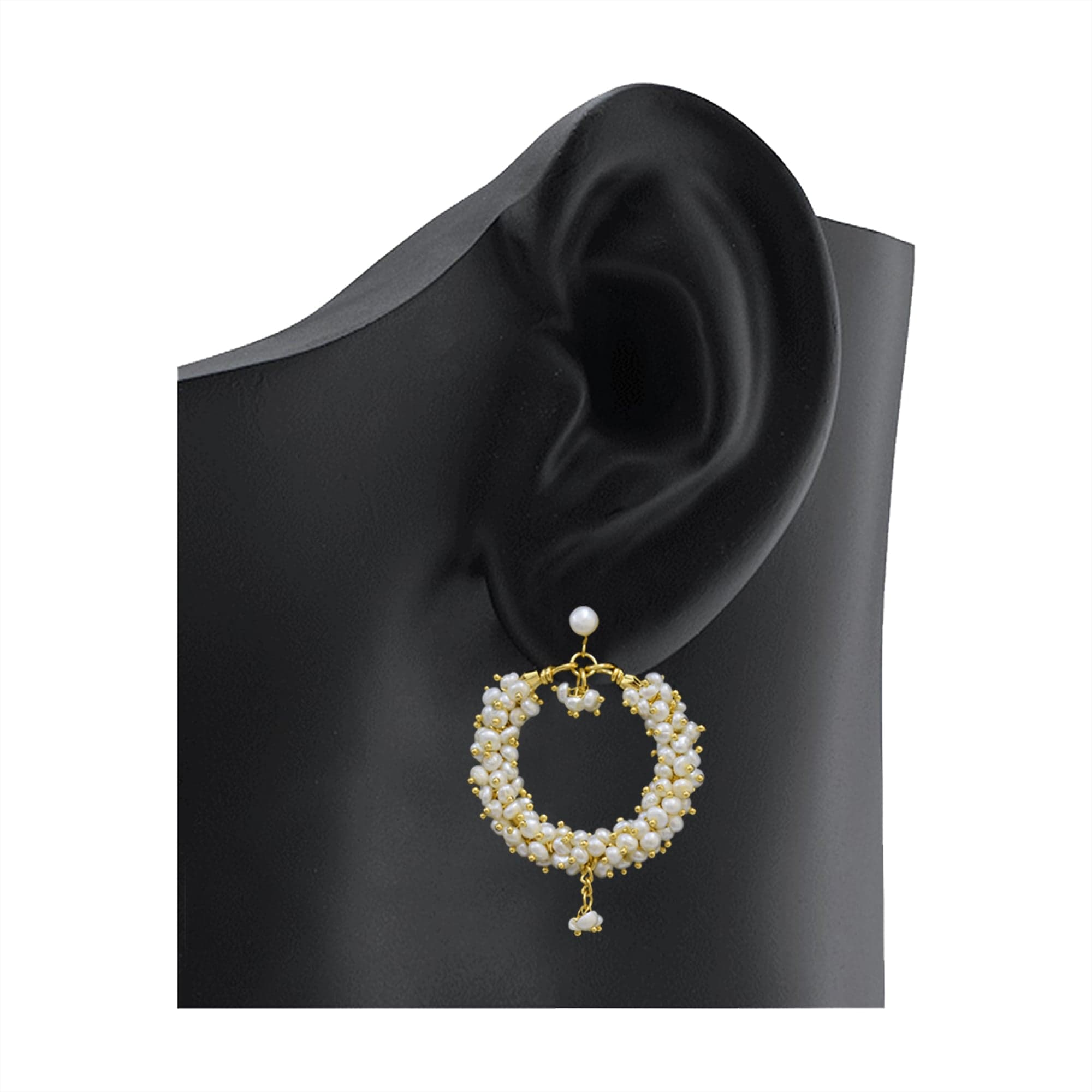 Circular Shaped Chand Bali Earrings in Pearls - Image 4