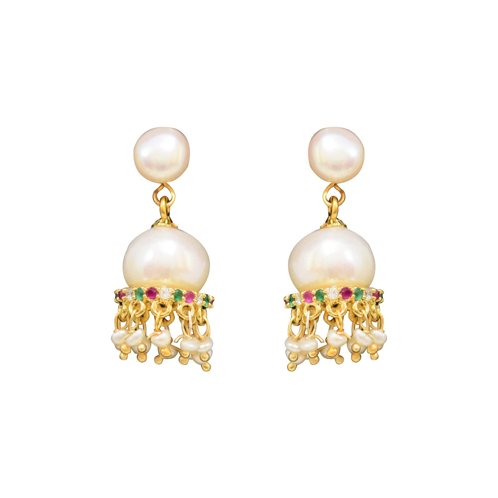 Traditional and Stylish Pearl Drop Hangings - Image 2