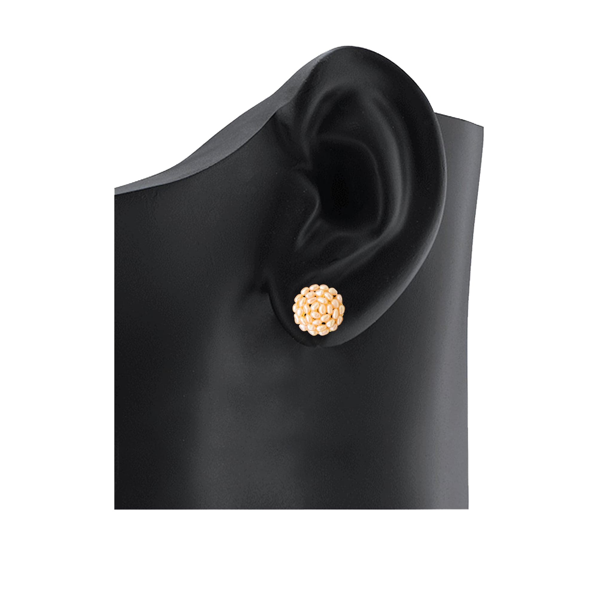 Large Pearl Studs in Pink Rice Pearls - Image 2