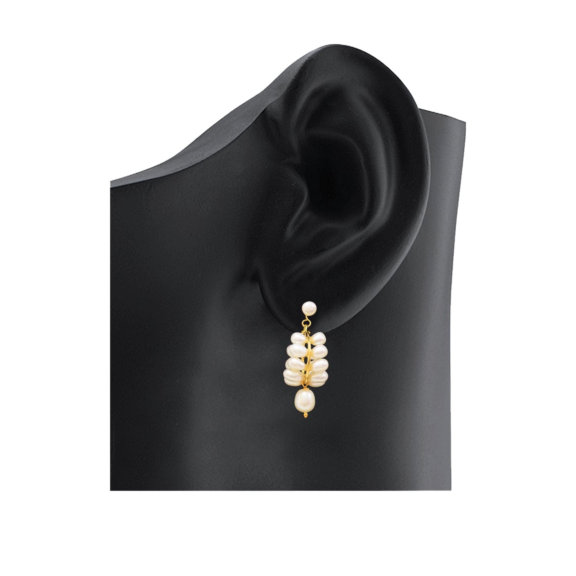 Pretty Pearl Hangings in White Oval Pearls - Retro Style - Image 4