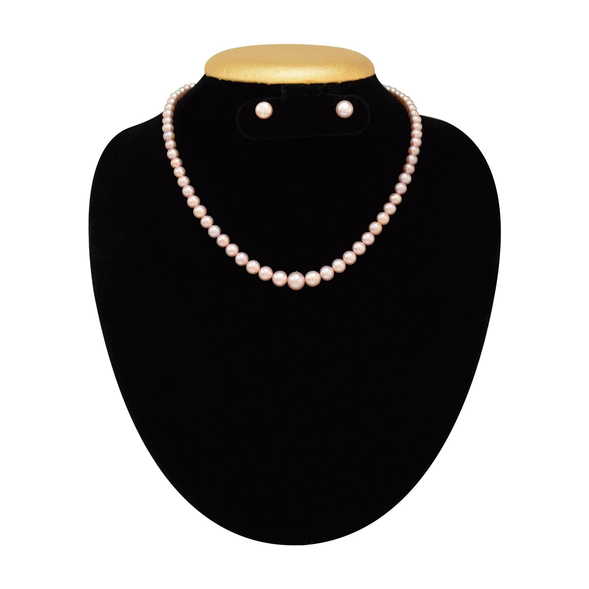Single Line Dark Pink Pearl Necklace in Perfect Graduation (3mm to 8.5mm) - Image 3