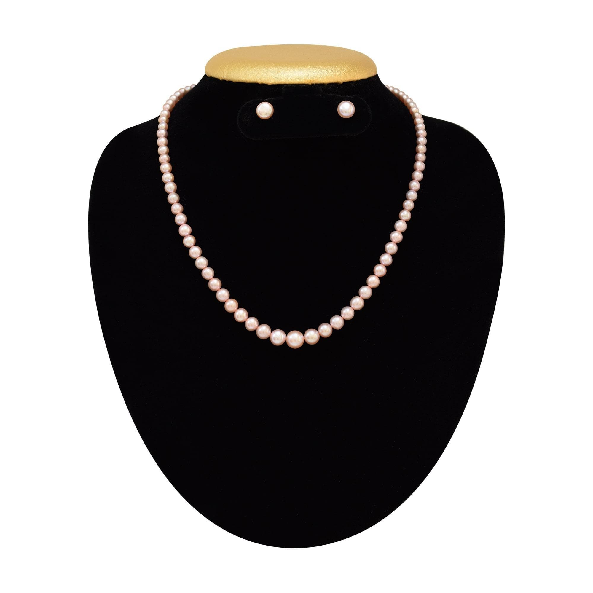 Single Line Dark Pink Pearl Necklace in Perfect Graduation (3mm to 8.5mm)