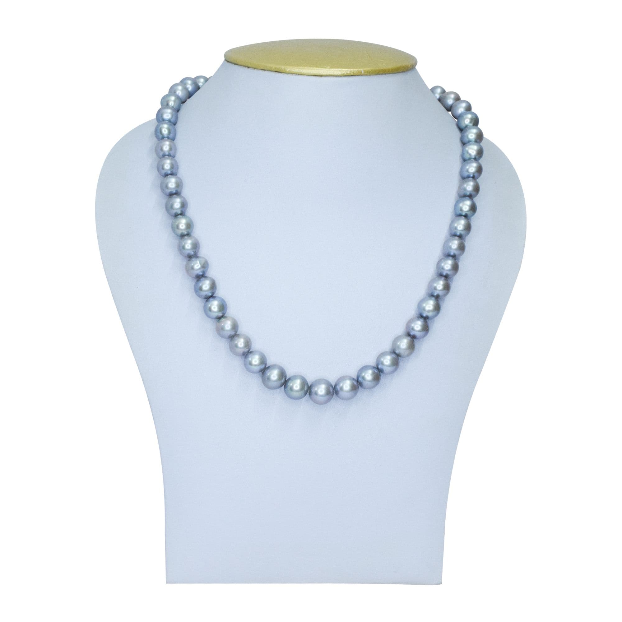 Brilliant & Unique 10mm Grey Round Pearl Necklace
