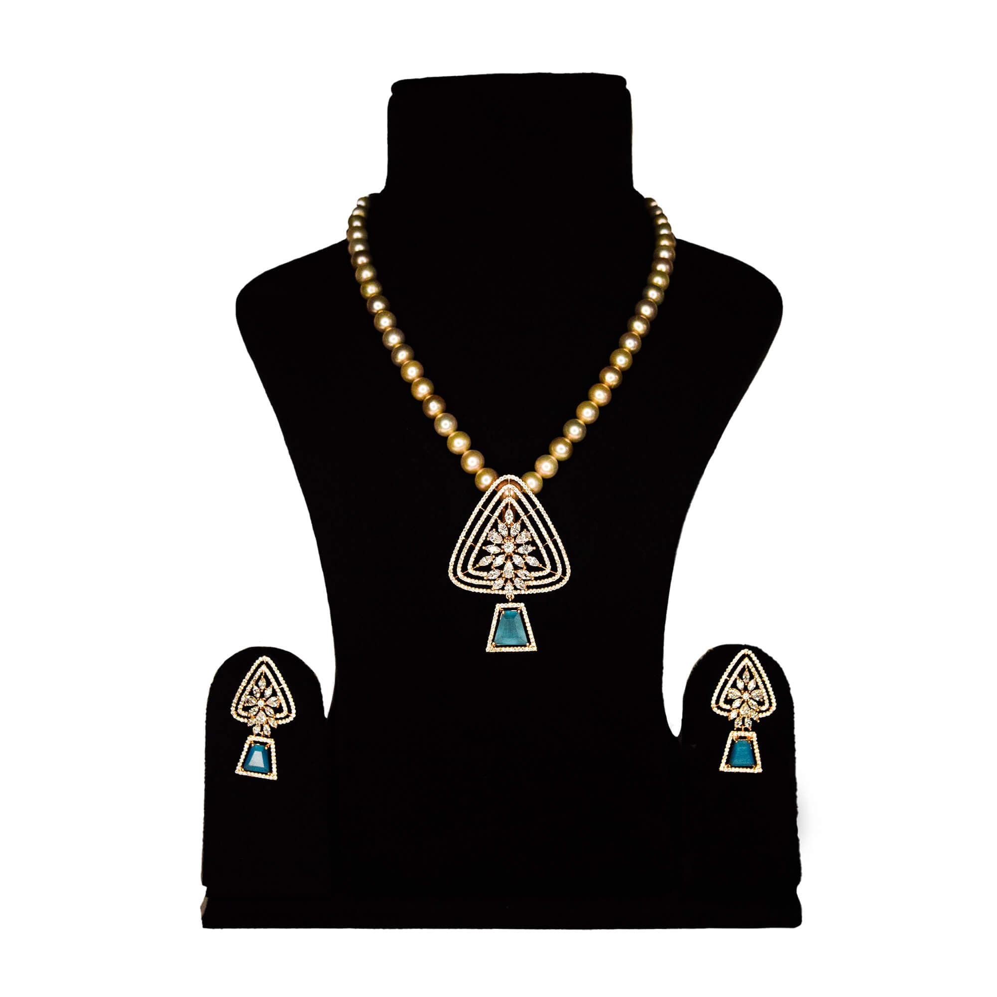 Subtle Lavender Round Pearl Necklace With Dazzling Rose Gold Pendant