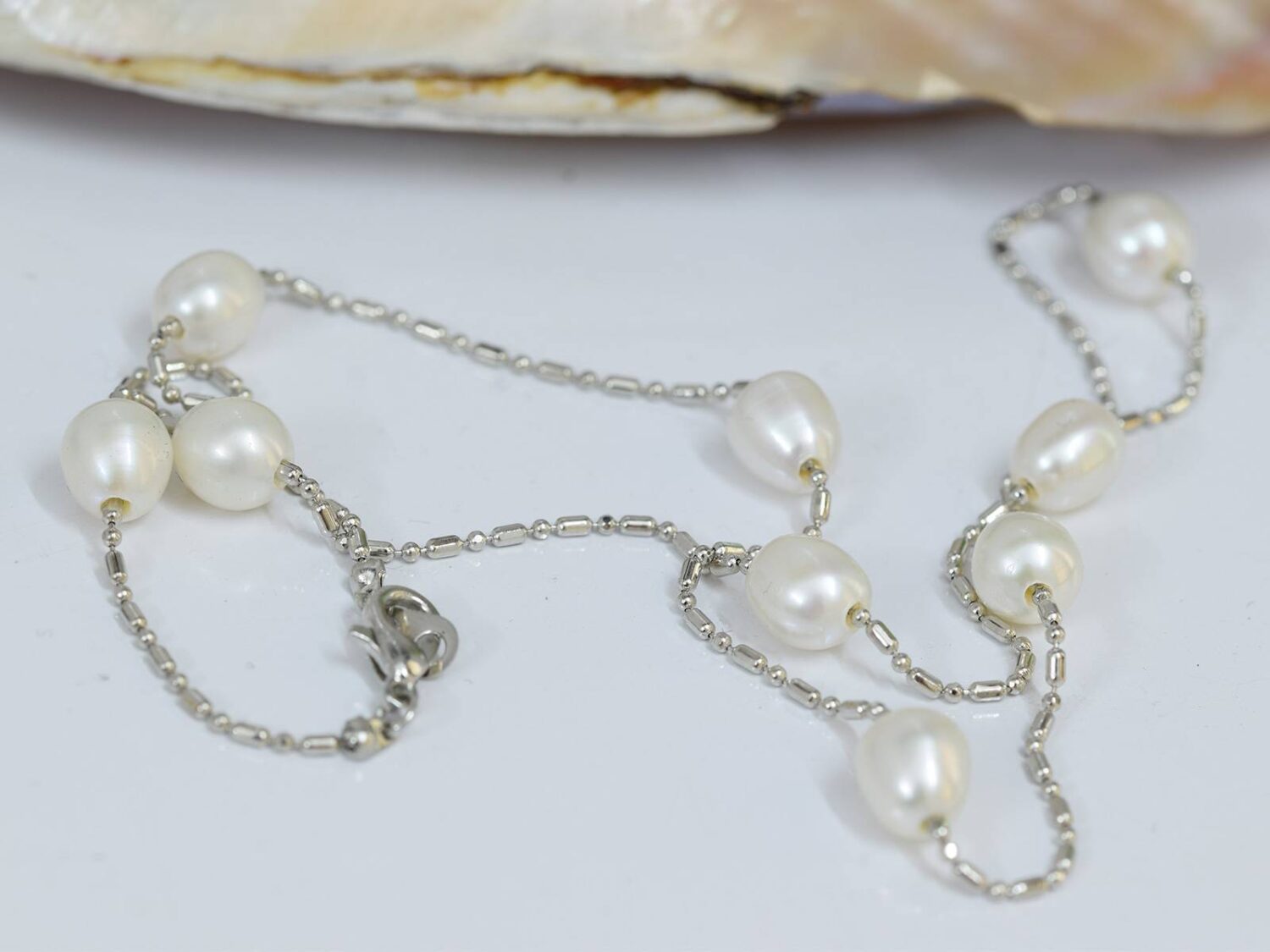 9 Moti Pearl Set - In Finest Hand Picked Oval White Pearls - Image 2