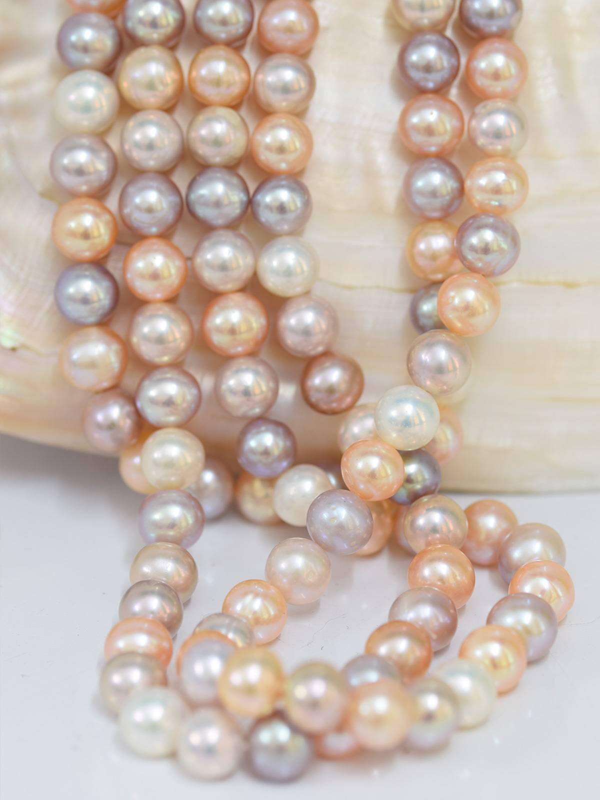 Shine Like South Sea - Multi Shaded Pink Pearl Necklace - 1 Strand - Image 2