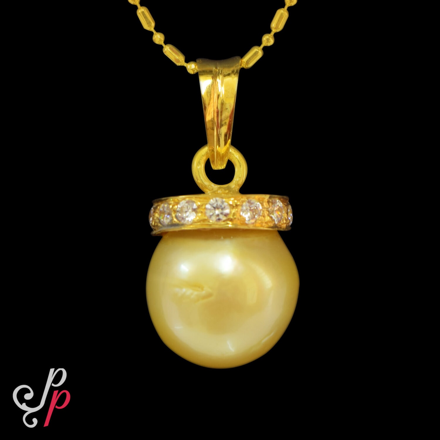 Bold South Sea Pearl Pendant in Real 916 22K Gold - Image 3