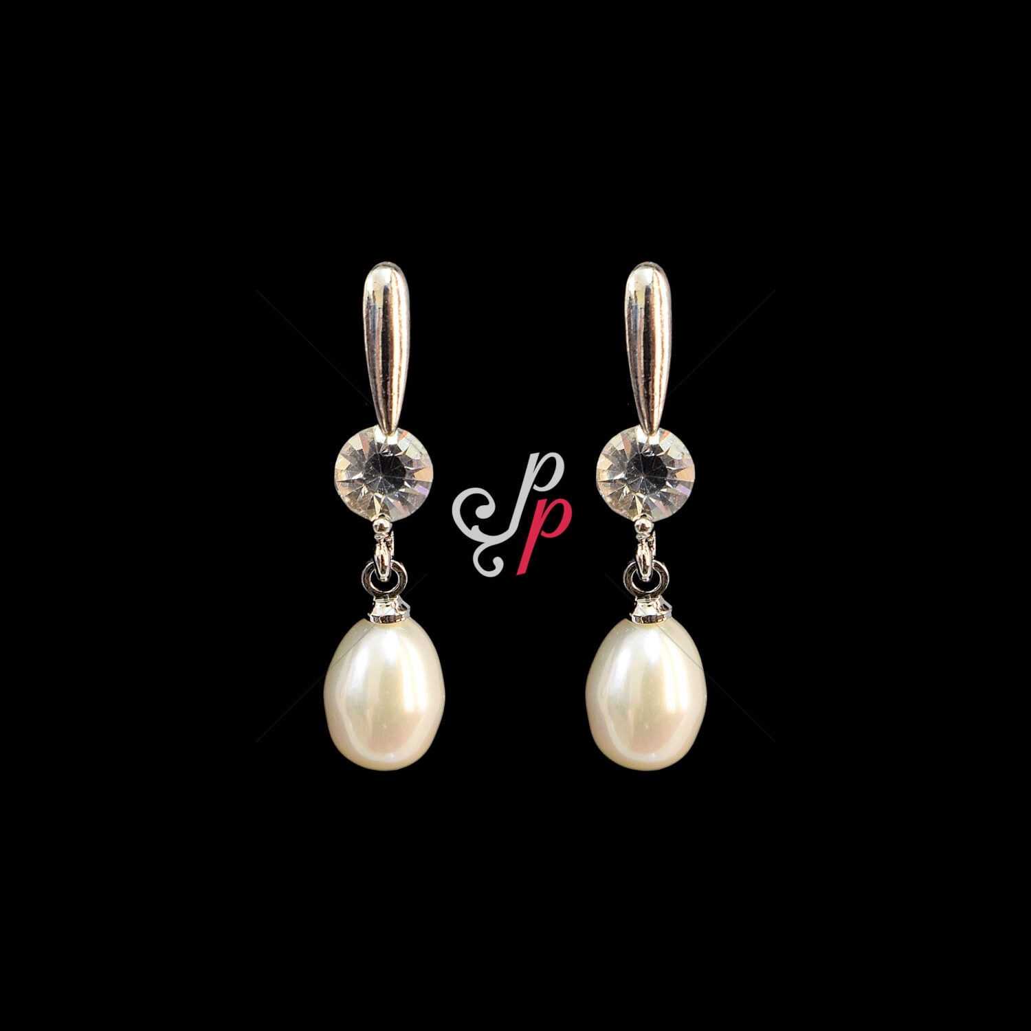 Pearl Hangings in White Pearls and American Diamonds - Image 4