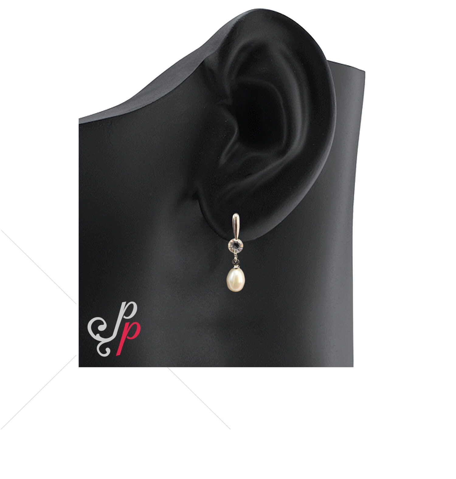 Pearl Hangings in White Pearls and American Diamonds - Image 2