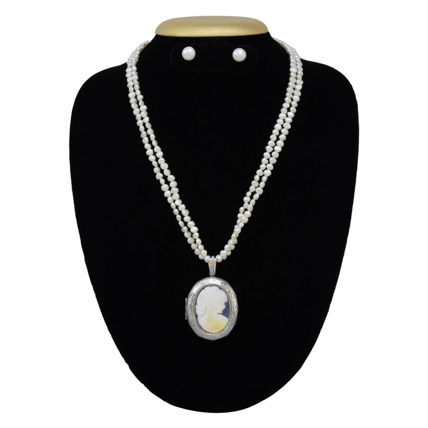 Baroque Pearl Necklace with Vintage Type Openable Pendant - Image 2