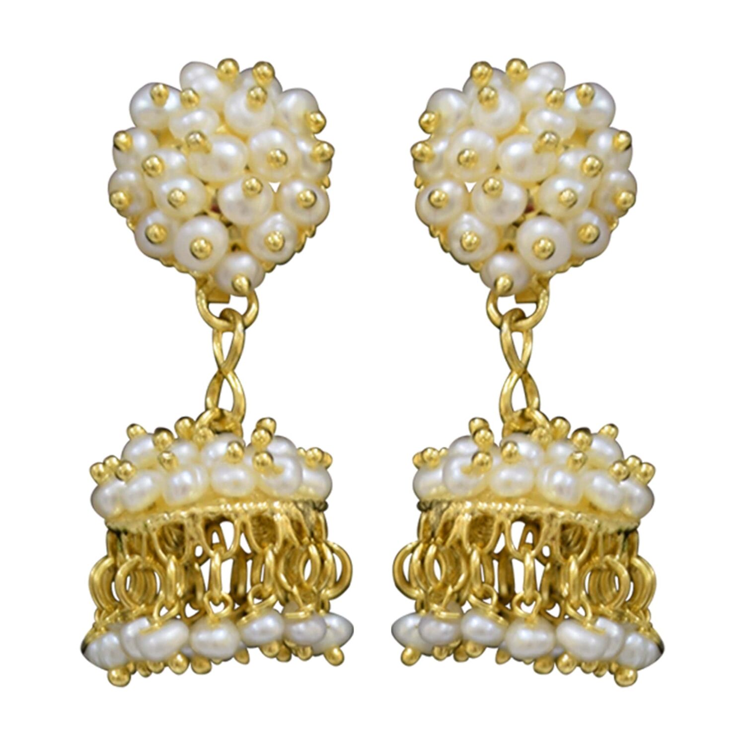 Beautiful traditional seed pearl jhumkas - Image 2