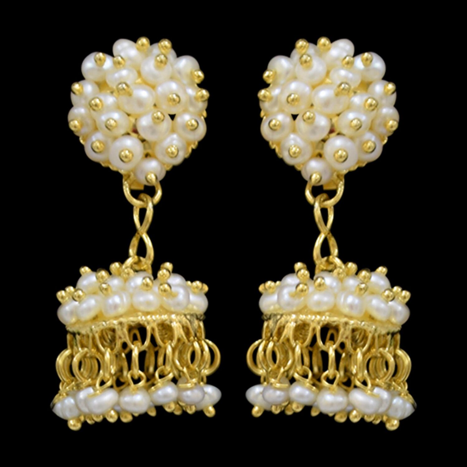 Beautiful traditional seed pearl jhumkas