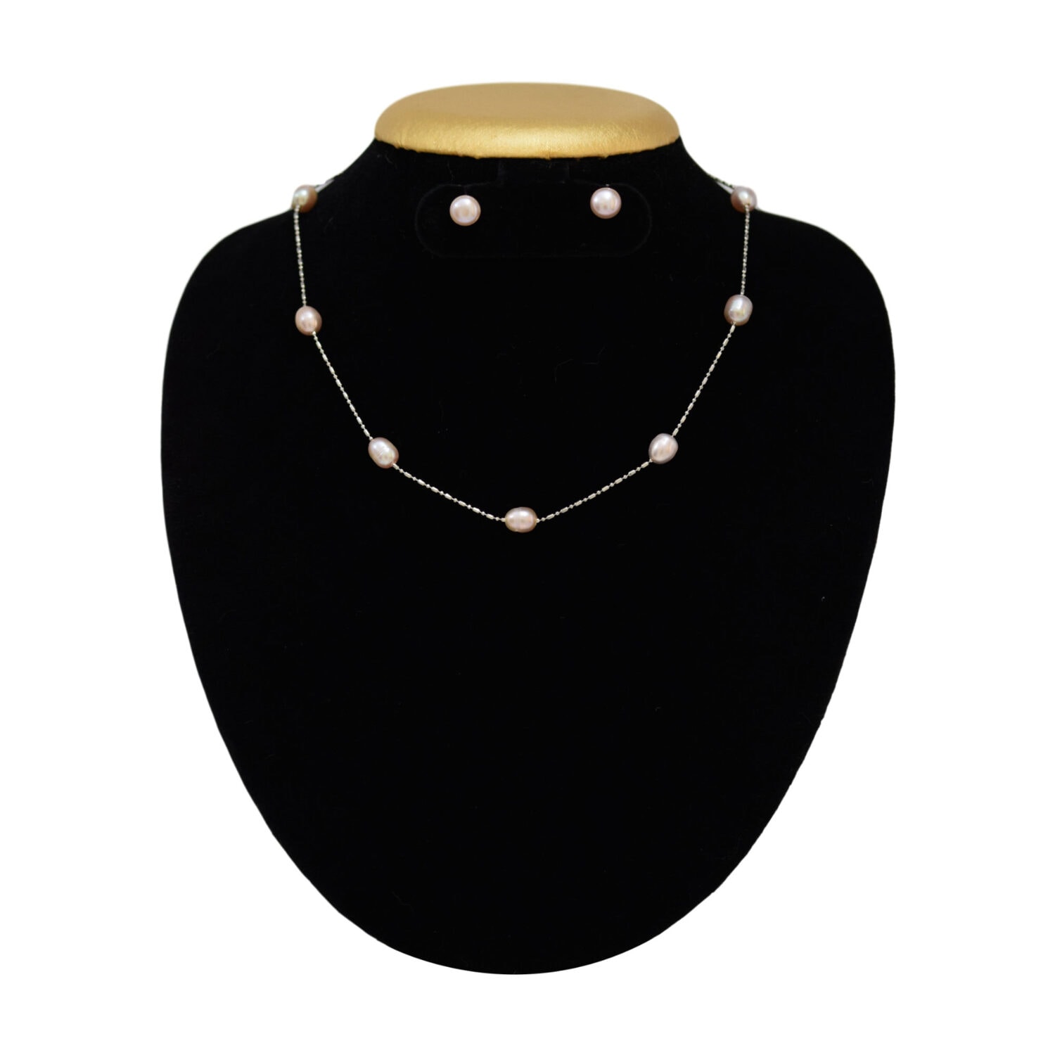 9 Moti Pearl Set - In Finest Hand Picked Oval Pink / Lavender Pearls