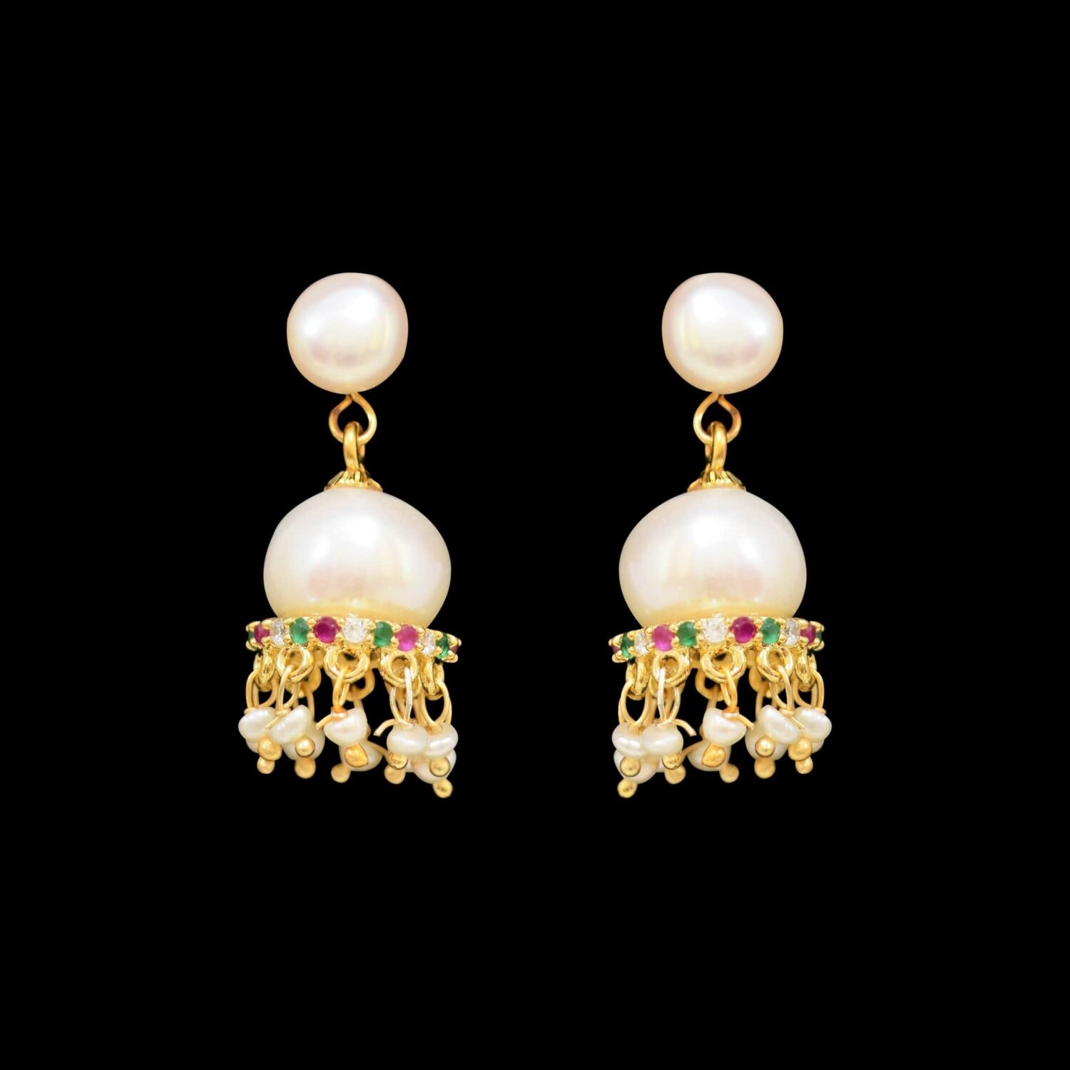 Traditional and Stylish Pearl Drop Hangings