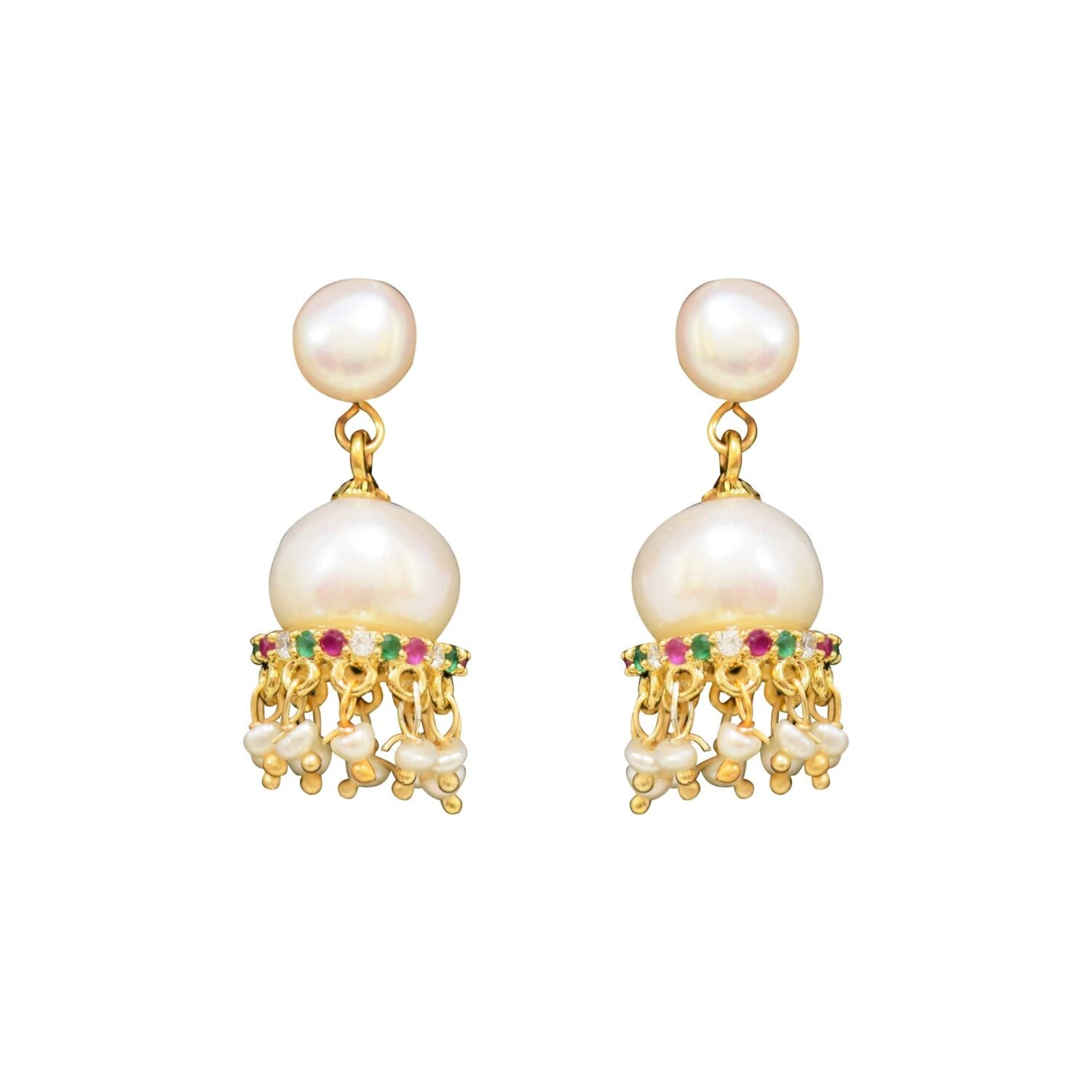 Traditional and Stylish Pearl Drop Hangings - Image 2