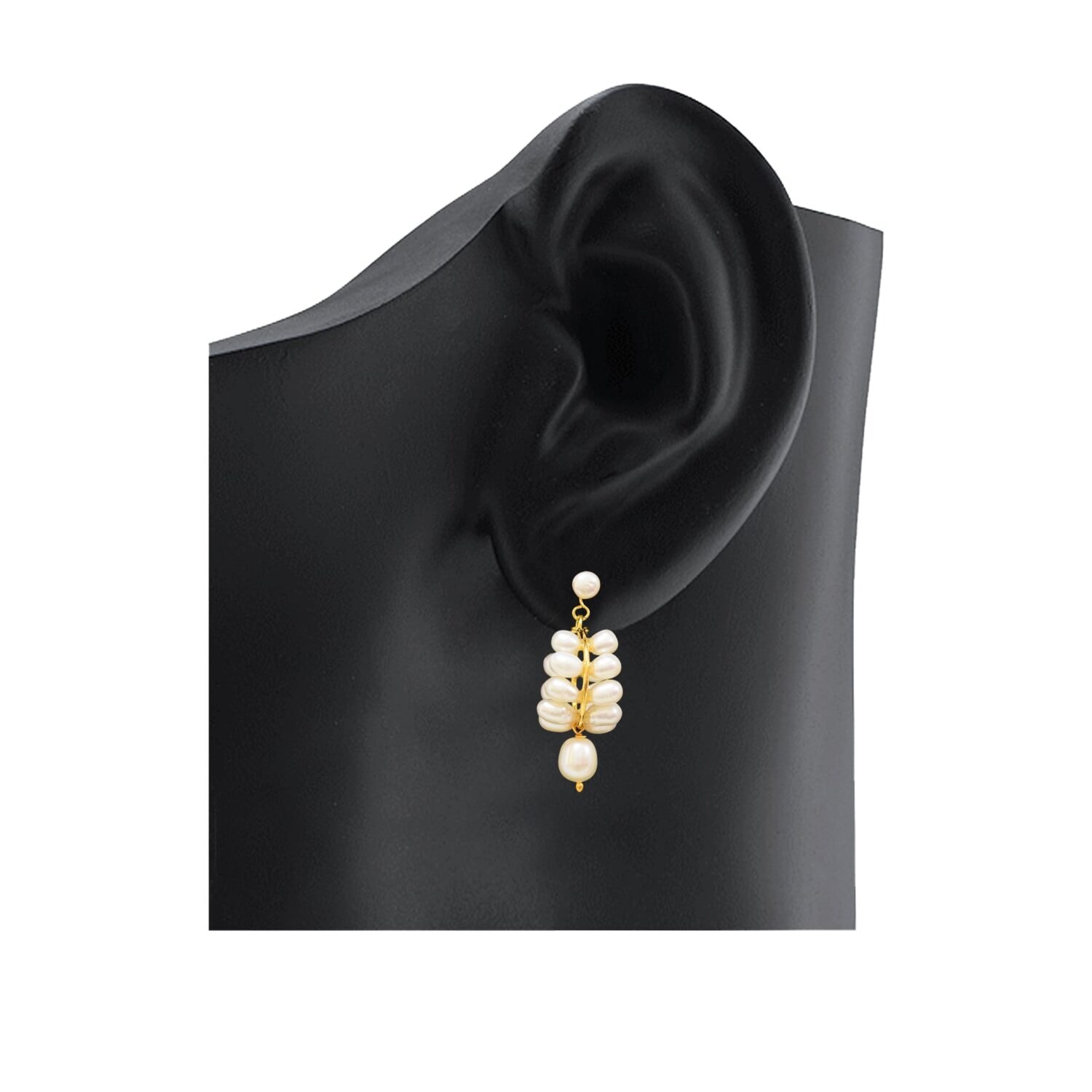Pretty Pearl Hangings in White Oval Pearls - Retro Style - Image 4