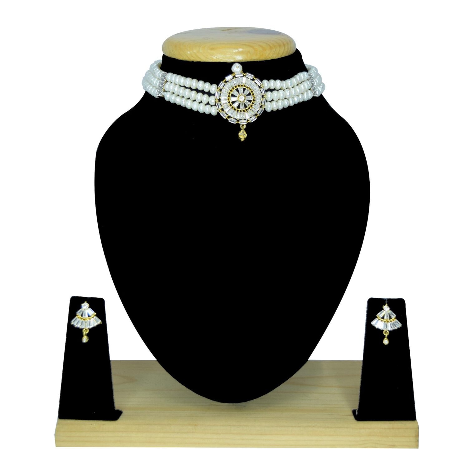 3 Lines Exclusive Choker Studded In Intricately Cut American Diamonds
