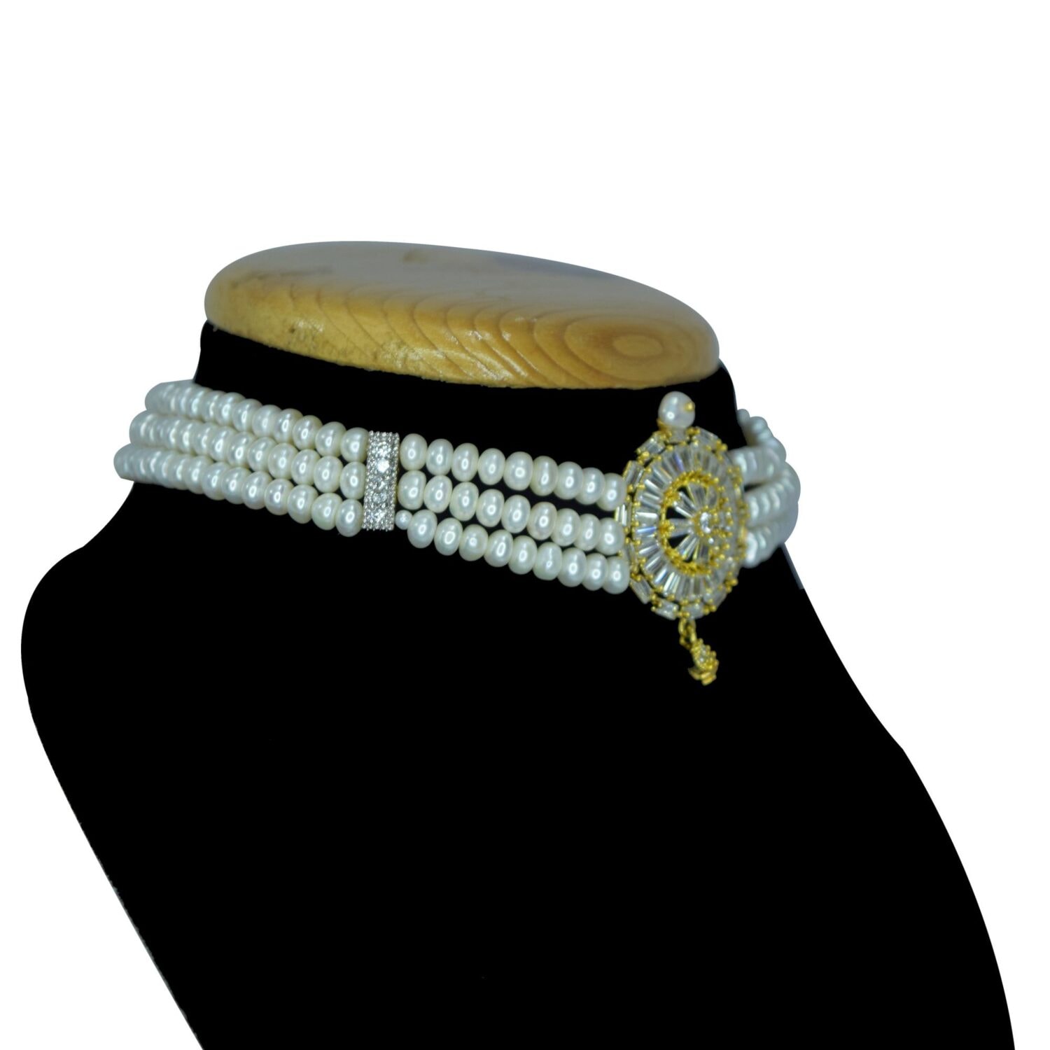 3 Lines Exclusive Choker Studded In Intricately Cut American Diamonds - Image 3