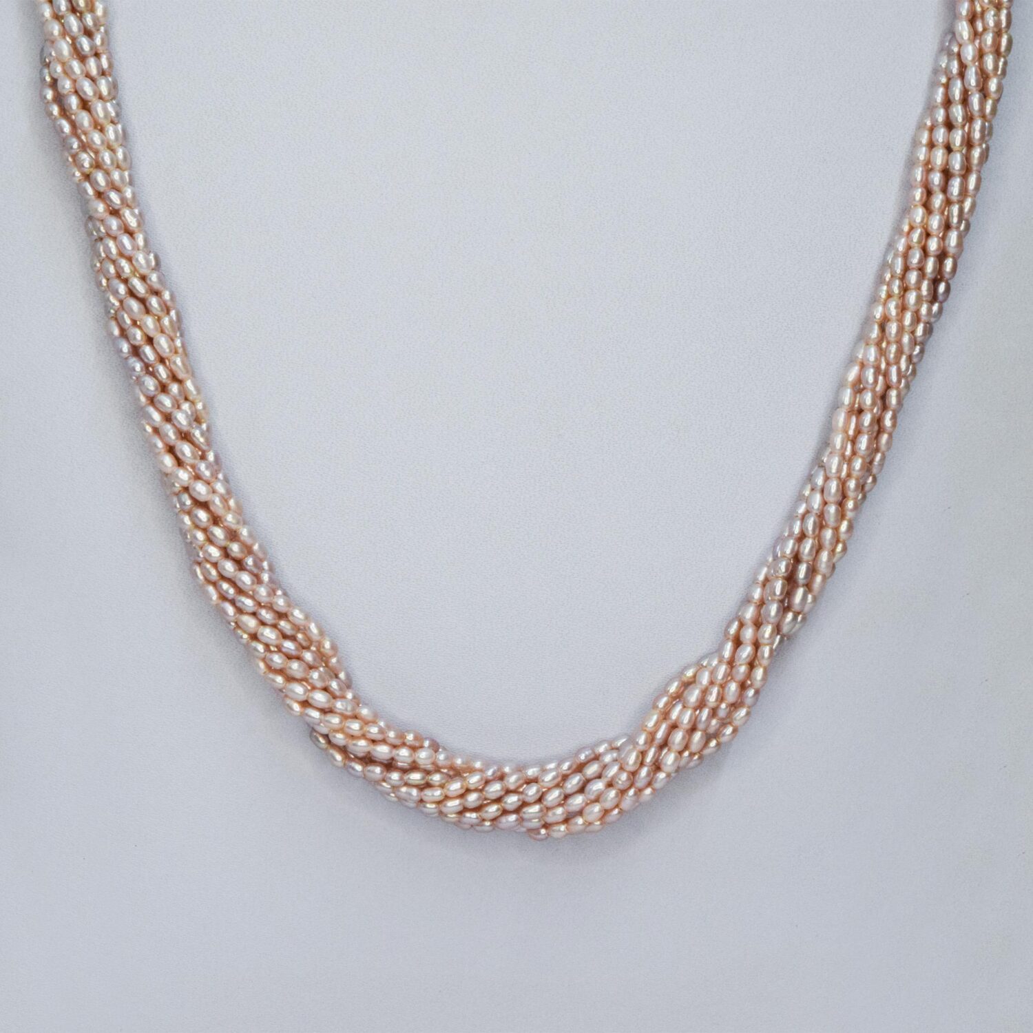 Radiant & Lavish 15 Strands Lavender Rice Pearls Mala - Image 3