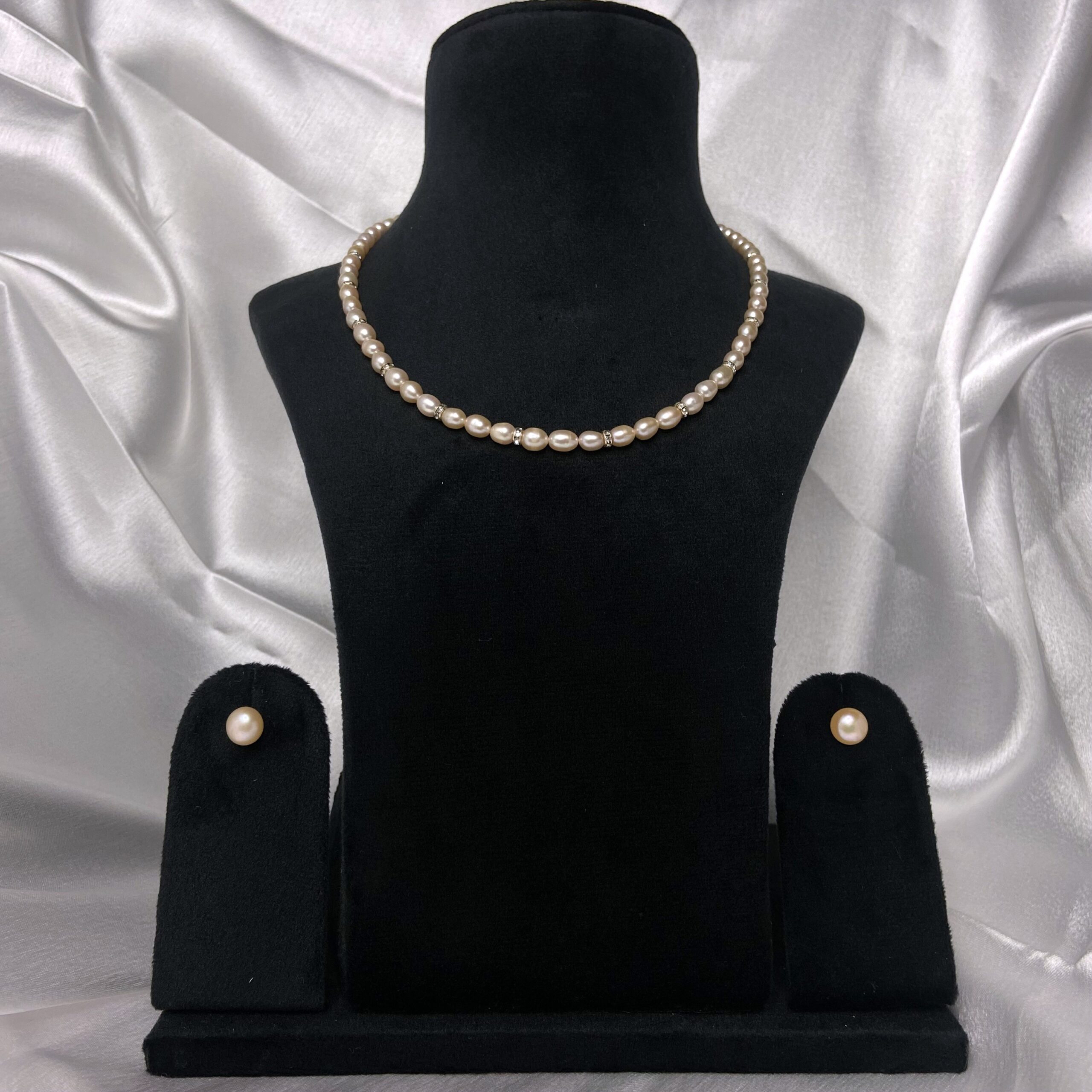 Lovely 5mm Original Oval Pink Pearls 17Inch Necklace