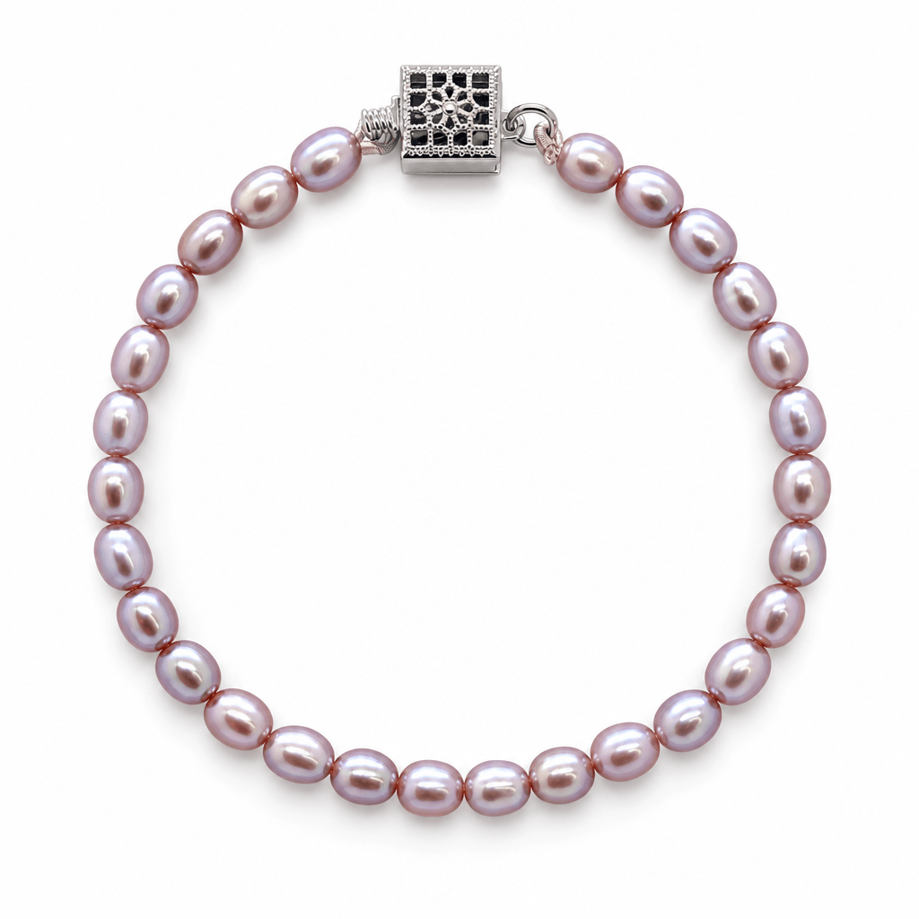 Regal & Subtle 4.5mm Lavender Oval Pearls Bracelet